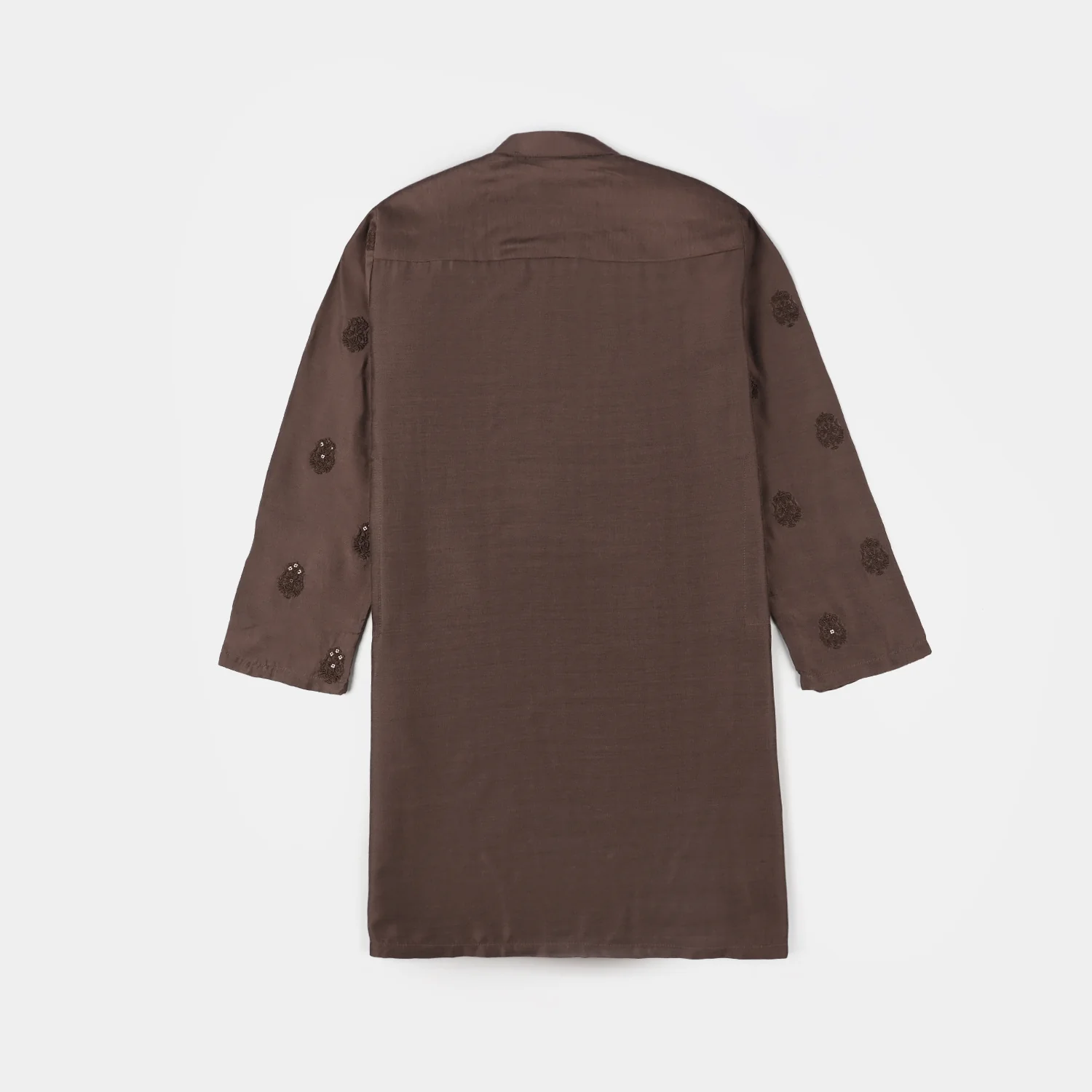 Boys Cotton Viscose Kurta Pajama (Sitara) - Brown - Image 4