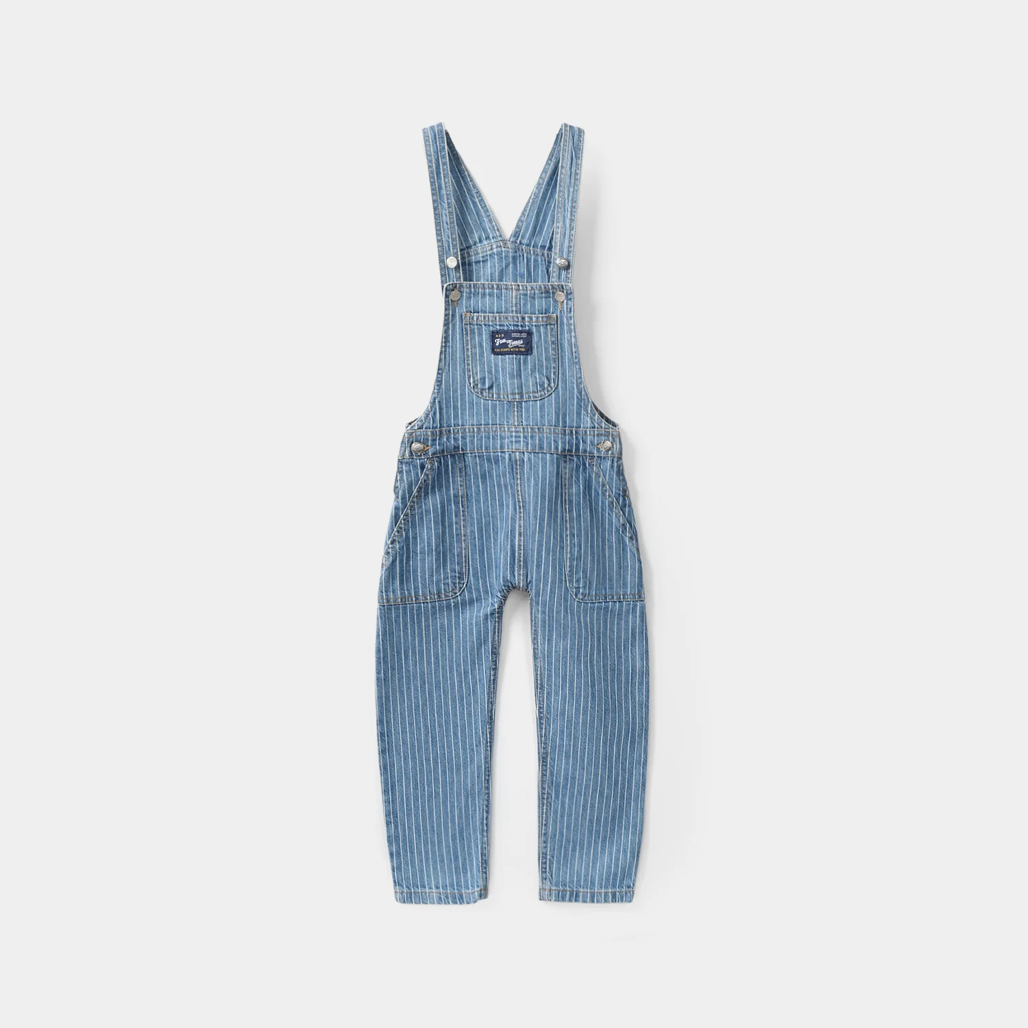 Boys Denim Rigid Over All Fun Time - Dark Blue