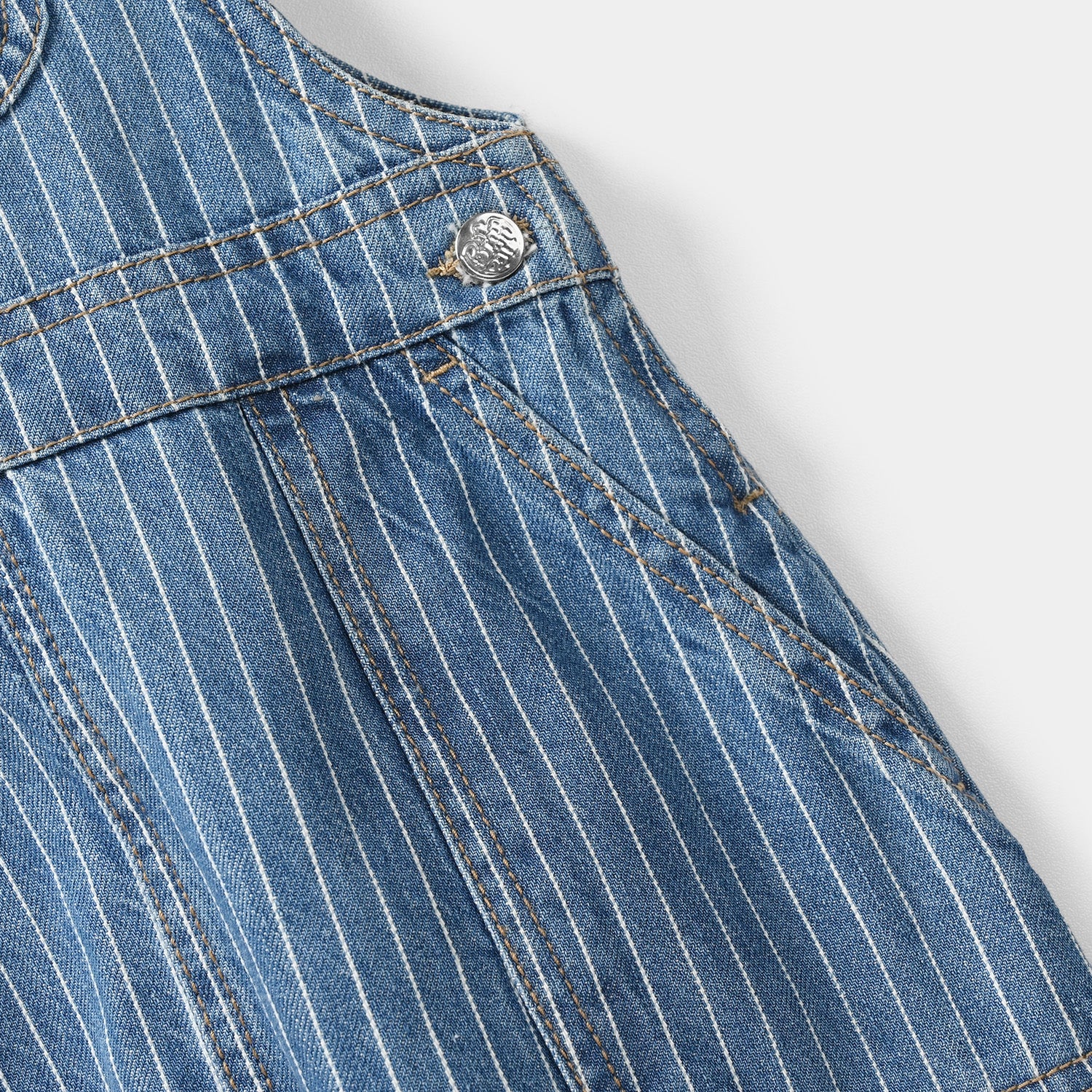 Boys Denim Rigid Over All Fun Time - Dark Blue - Image 3