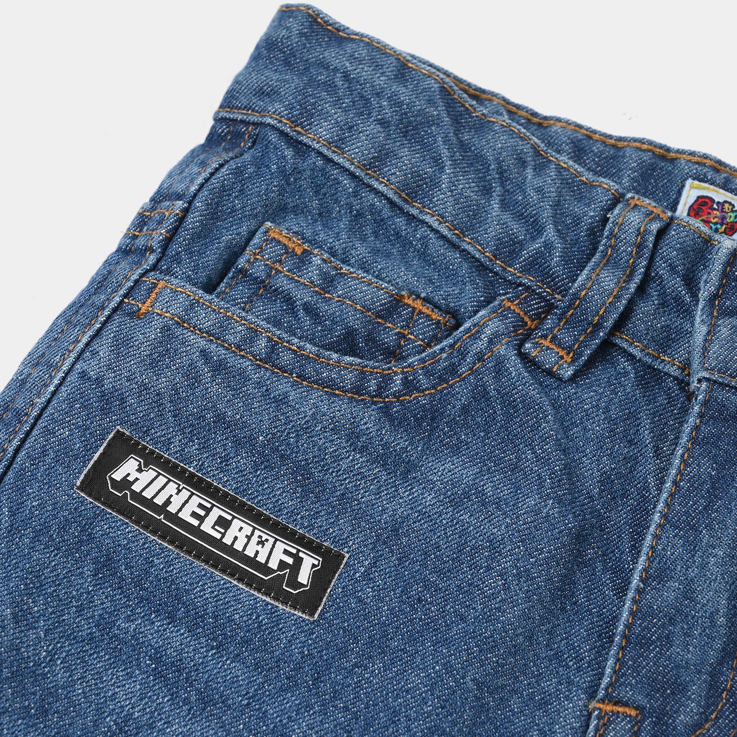 Boys Denim Rigid Shorts (Character) - Mid Blue - Image 3