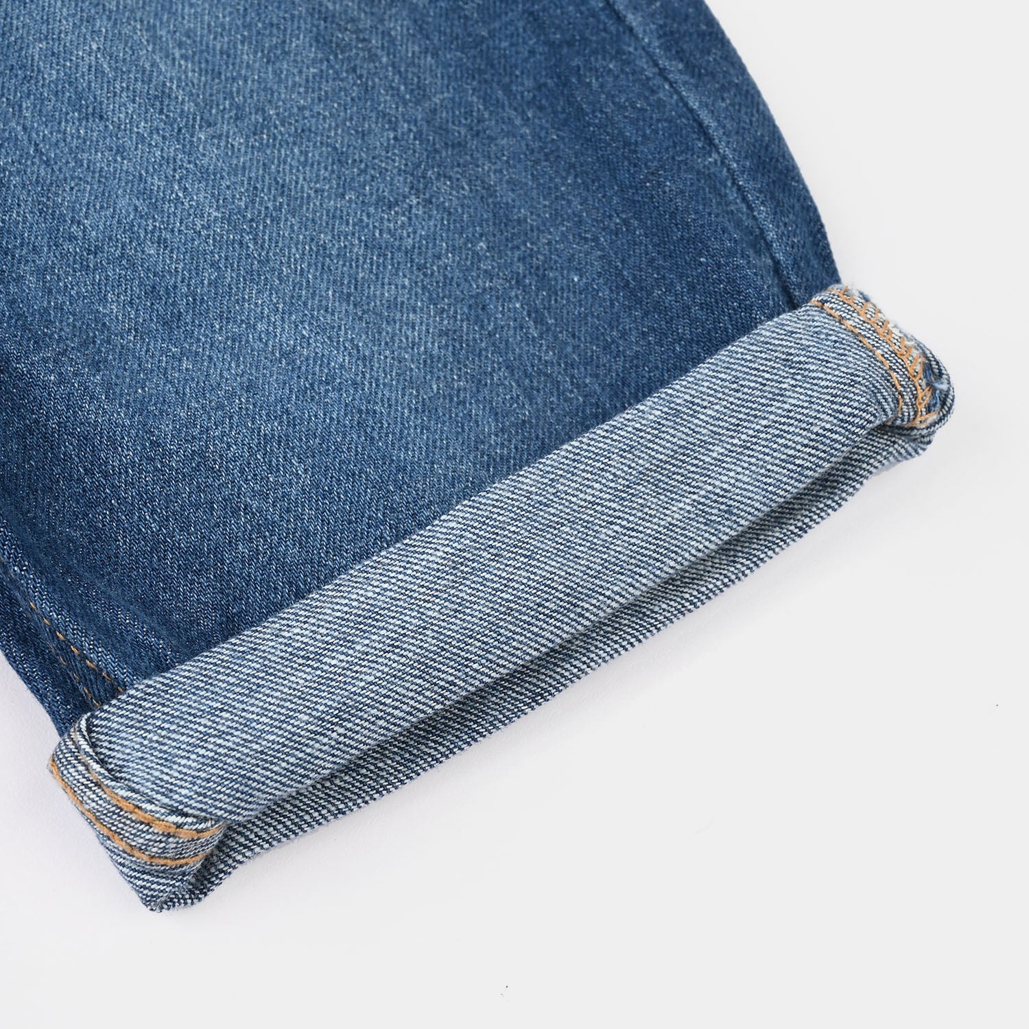 Boys Denim Rigid Shorts - Mid Blue - Image 2