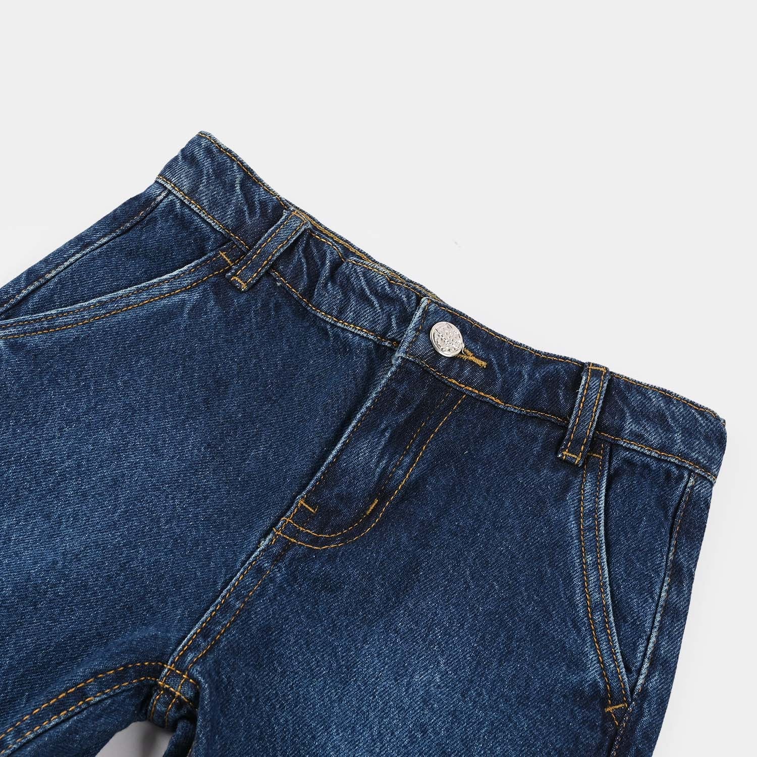 Boys Denim Stretch Shorts (Trail) - Mid Blue - Image 2