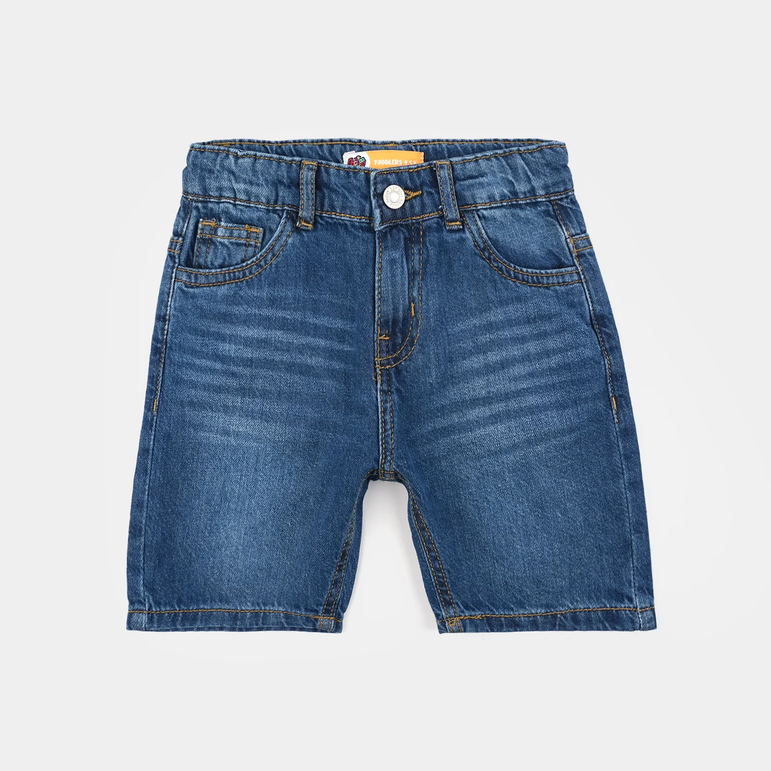 Boys Denim Stretch Shorts (Basic) - Mid Blue