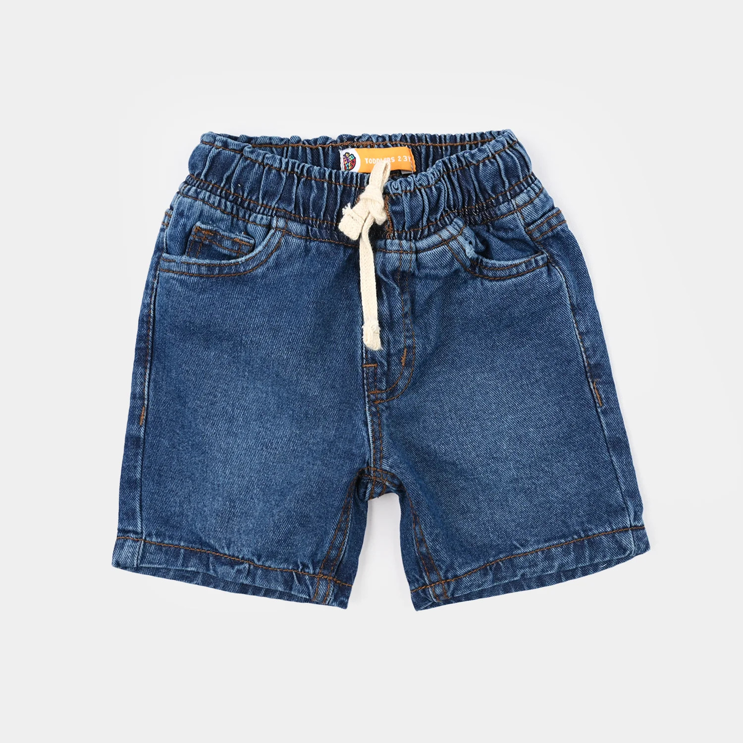 Boys Denim Viscose Short Distress-Dark BLUE