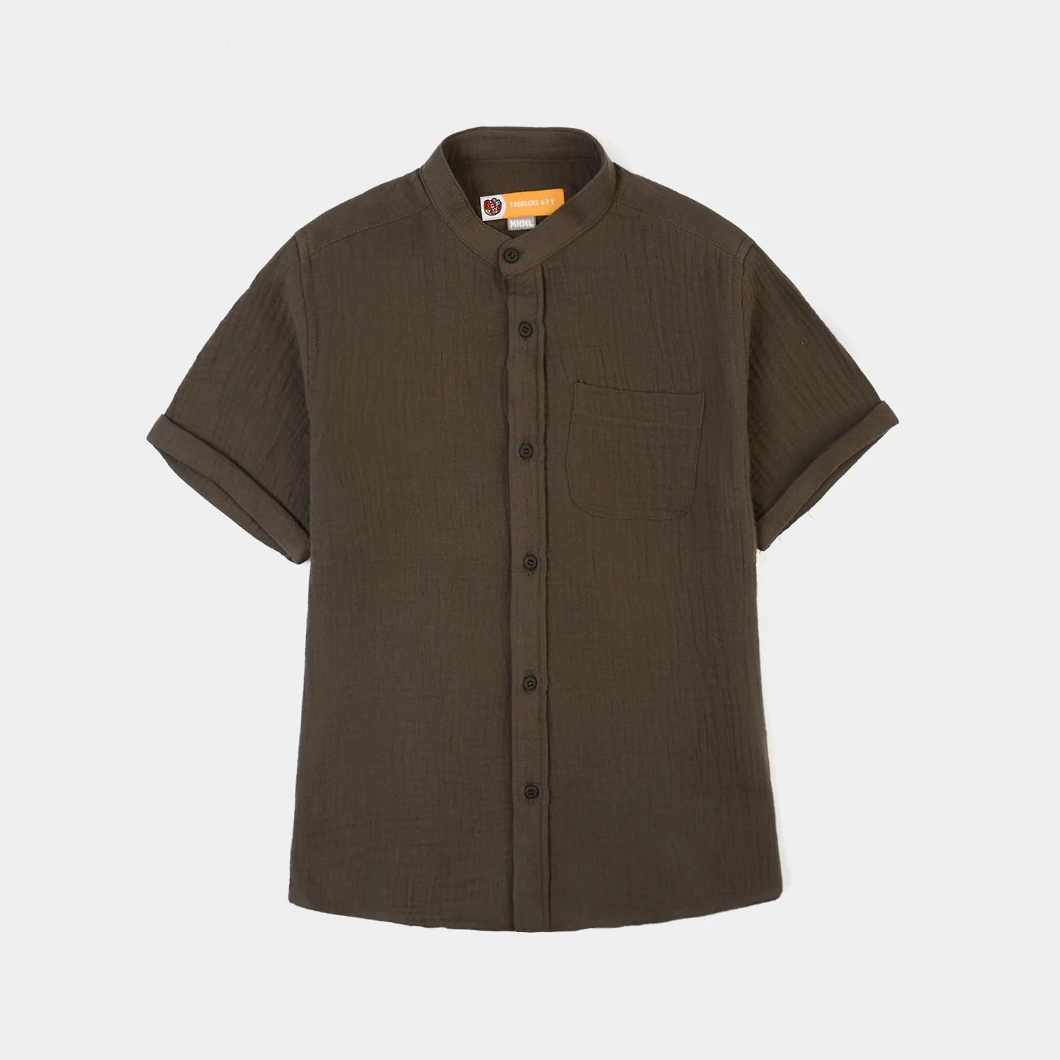 Boys Gauze Shirt (Fully Here)-Olive