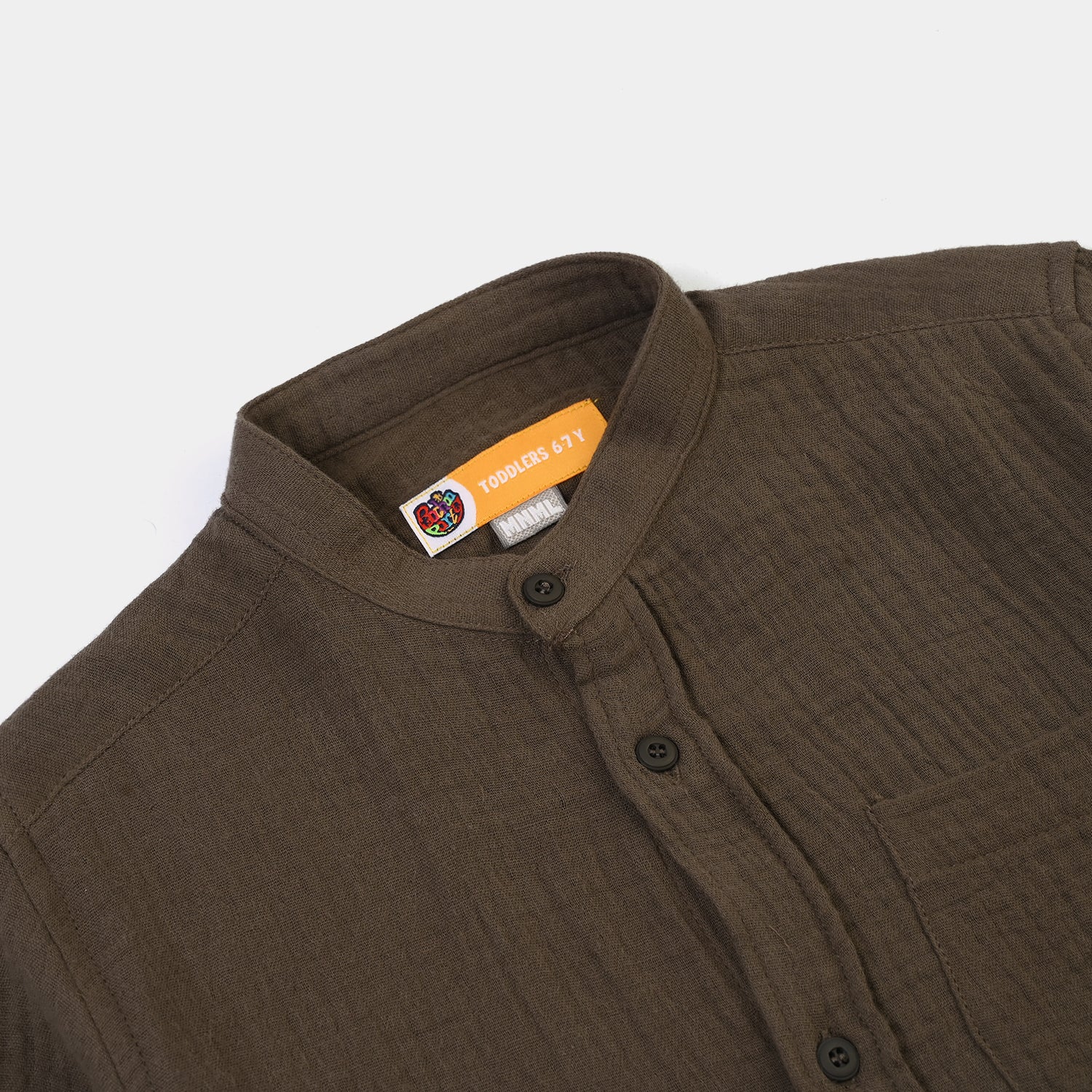 Boys Gauze Shirt (Fully Here)-Olive - Image 2