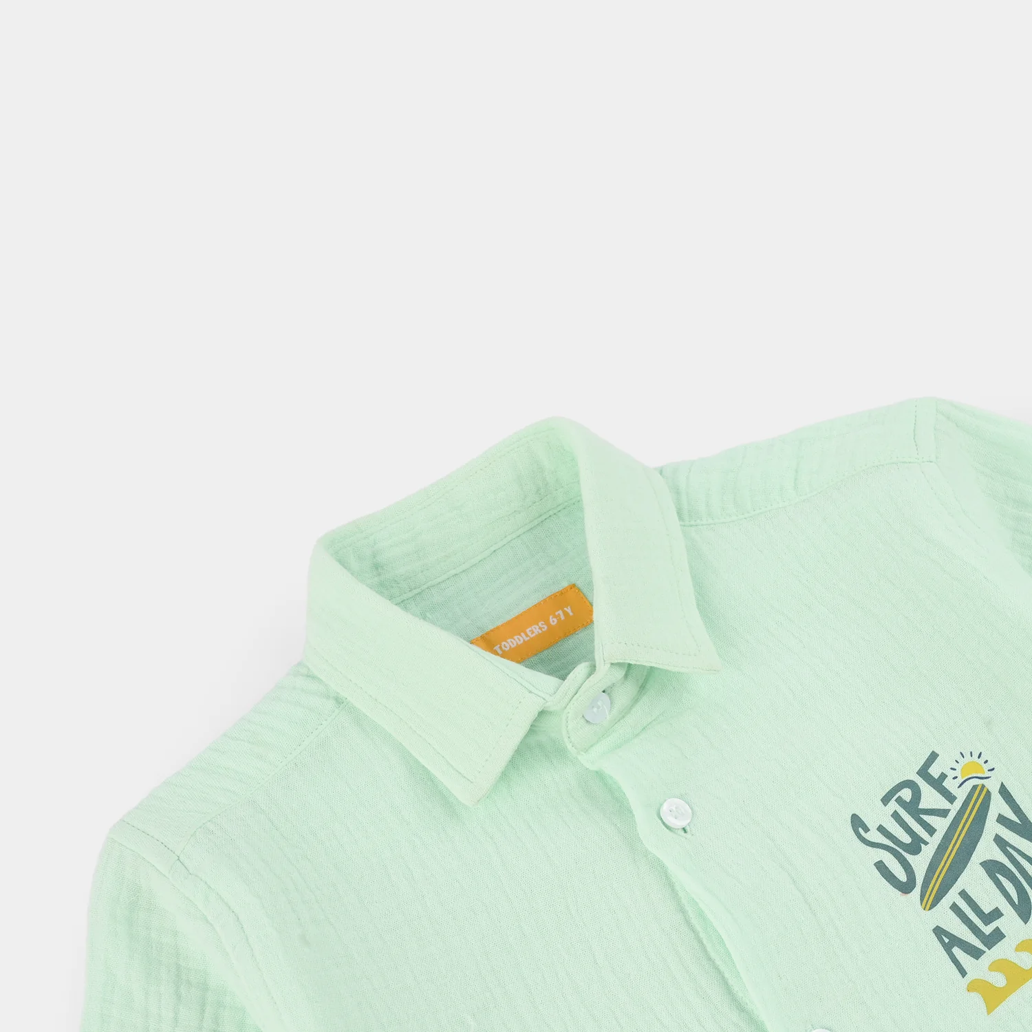 Boys Gauze Shirt (Sun Shine) - Green - Image 2
