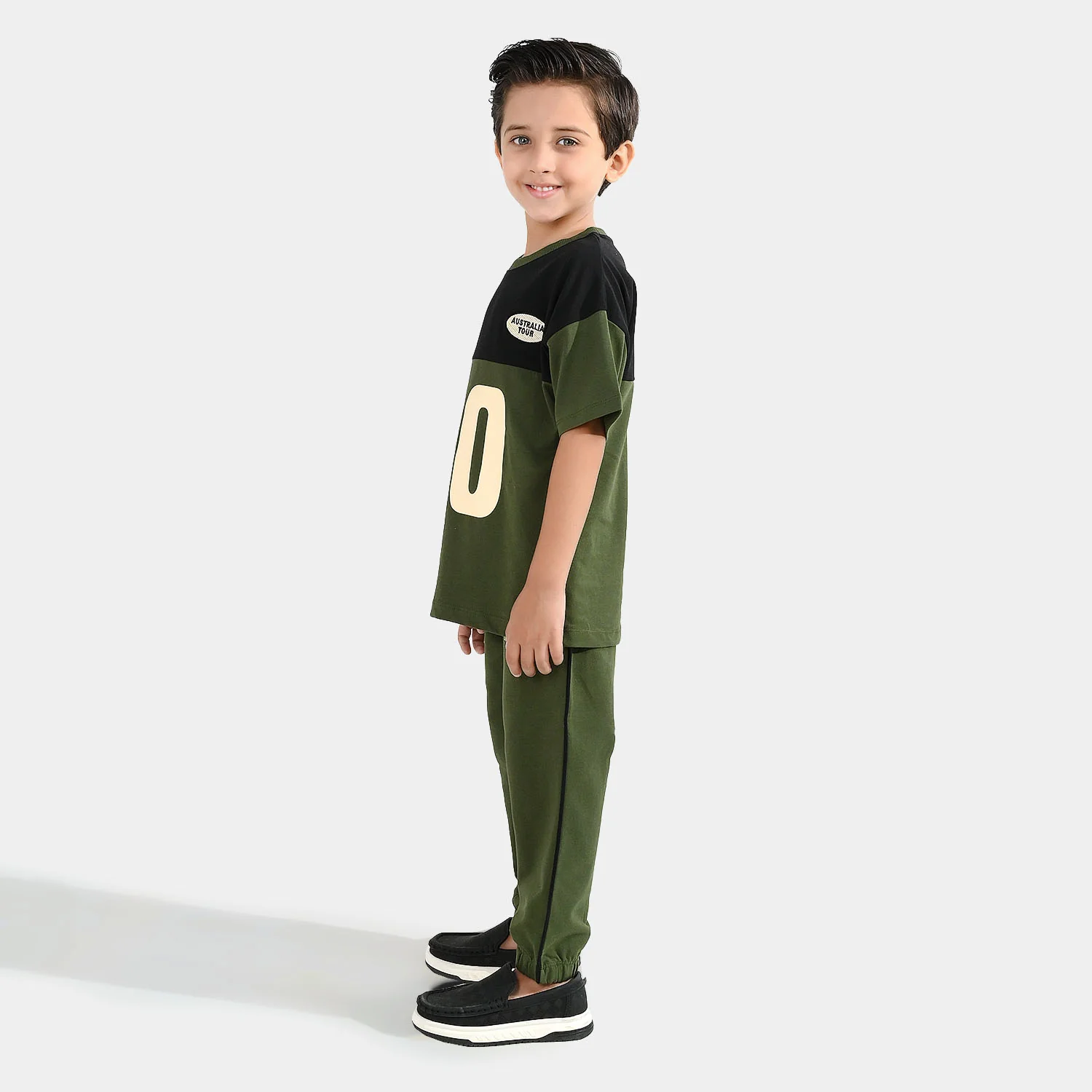 Boys Jersey/Terry 2 Piece Suit Sydney Harbour-GREEN - Image 3