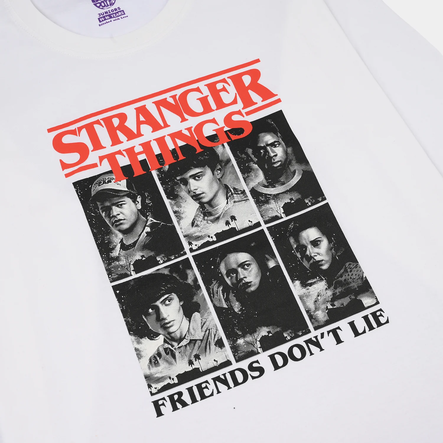 Boys Jersey/Terry T-Shirt (Friends Don’t Lie)  - White - Image 2