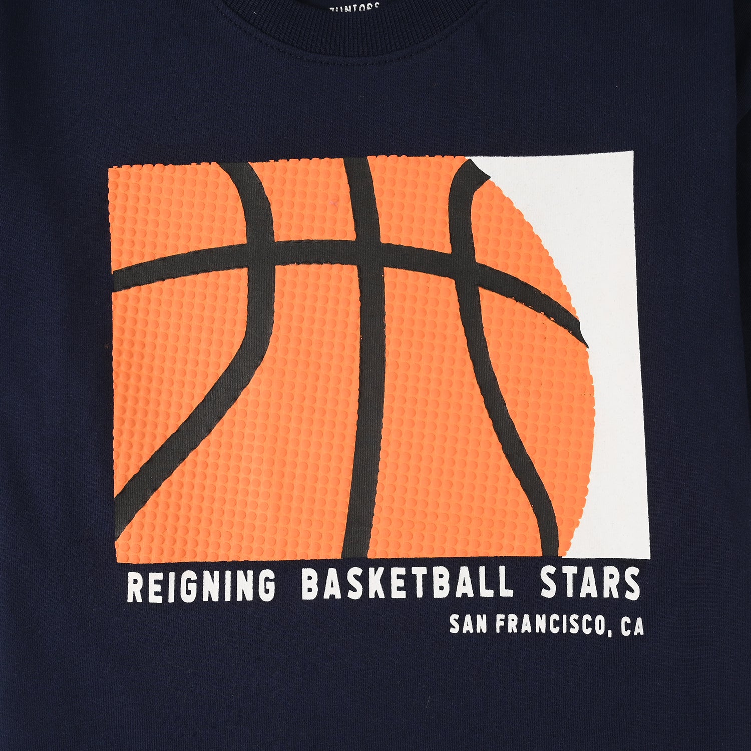 Boys Jersey/Terry T-Shirt Basketball - Navy Blue - Image 2