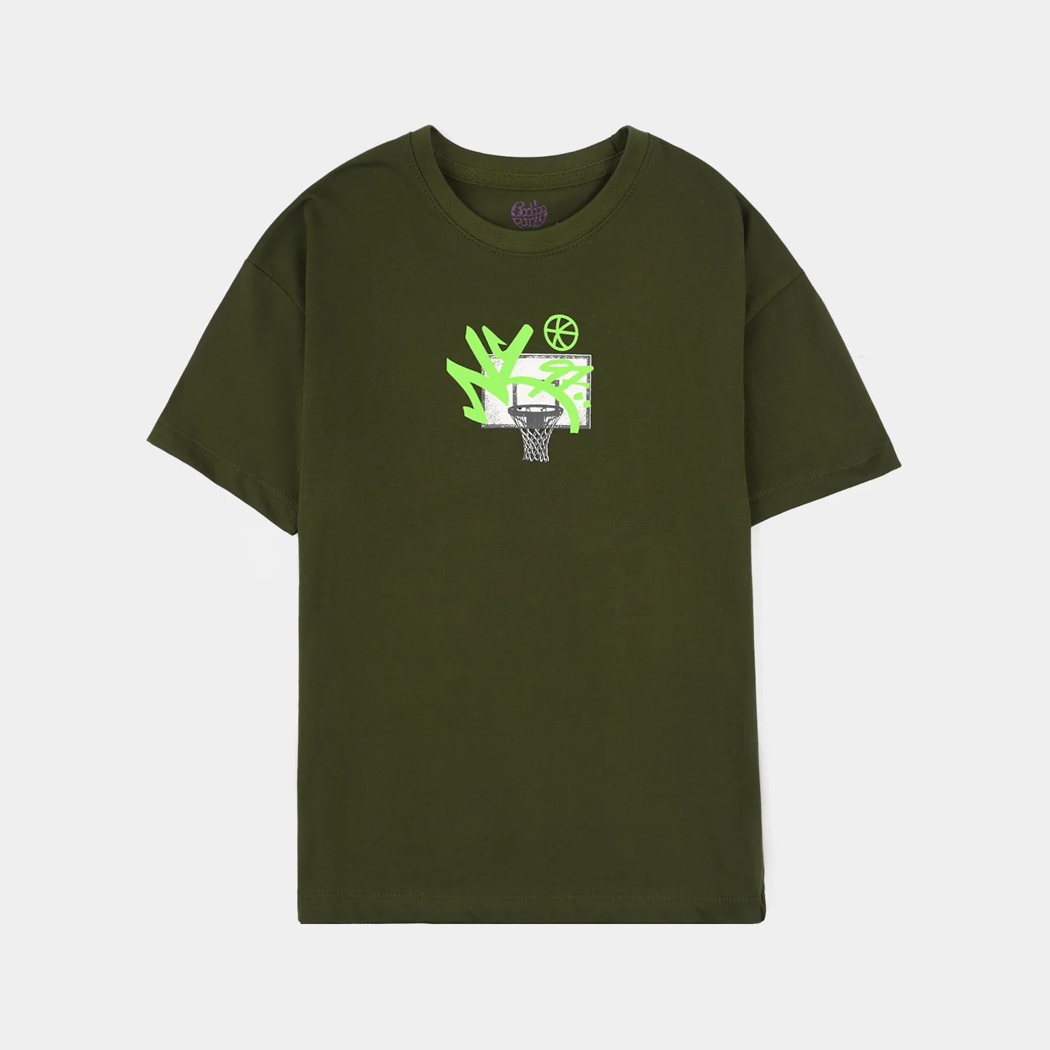 Boys Jersey/Terry T-Shirt (Basketball New York) - Rifle Green - Image 2