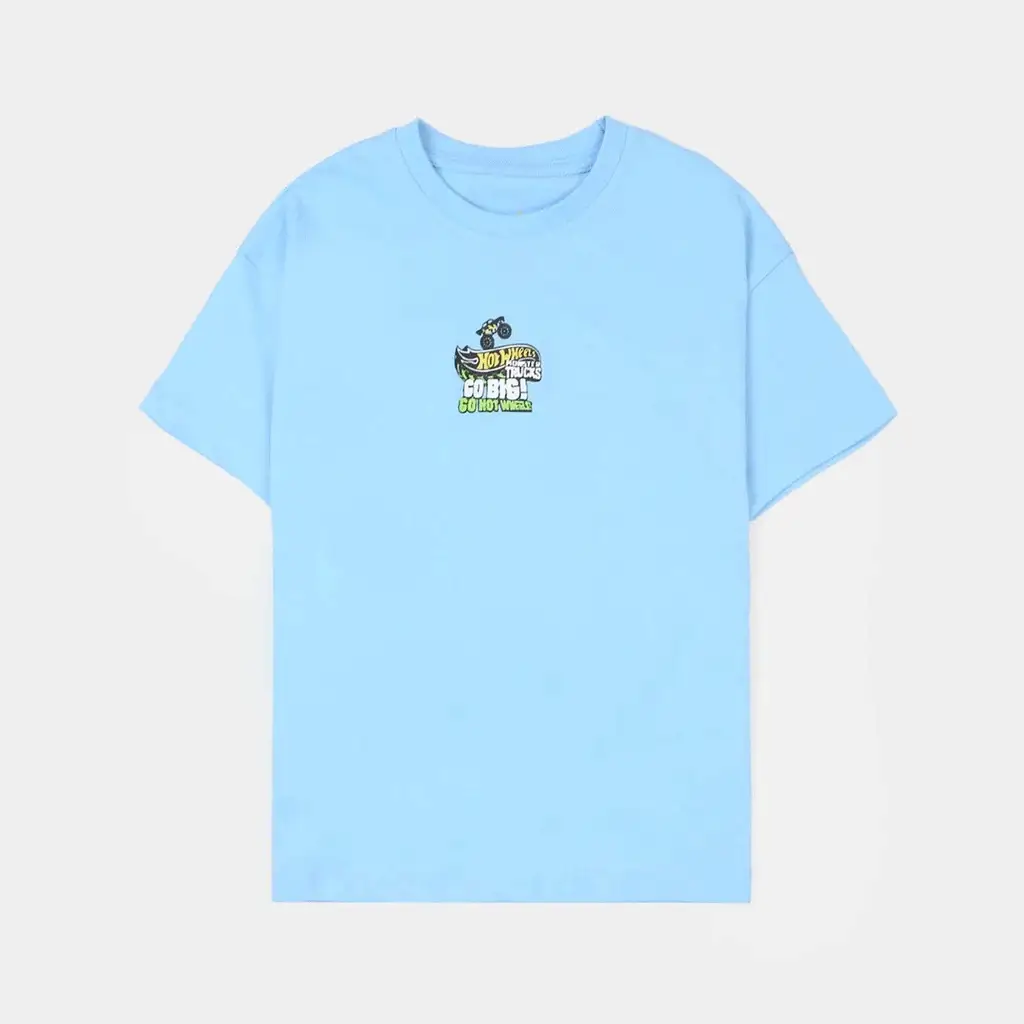Boys Jersey/Terry T-Shirt (Hot Wheels) - Light Blue
