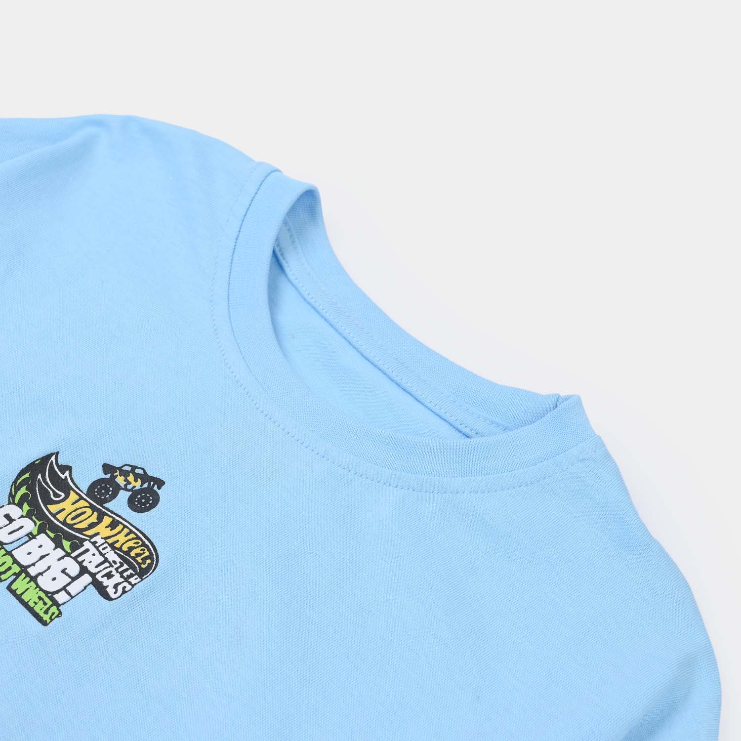 Boys Jersey/Terry T-Shirt (Hot Wheels) - Light Blue - Image 3