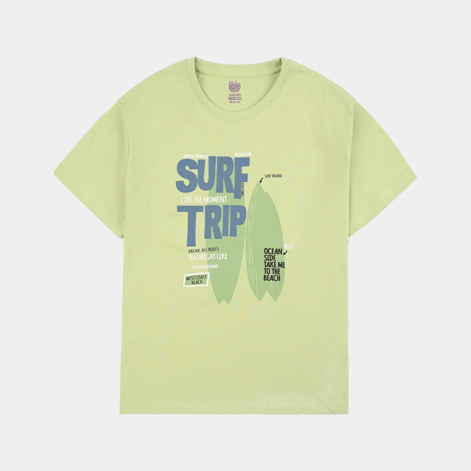 Boys Jersey/Terry T-Shirt (Surf Trip) - Green