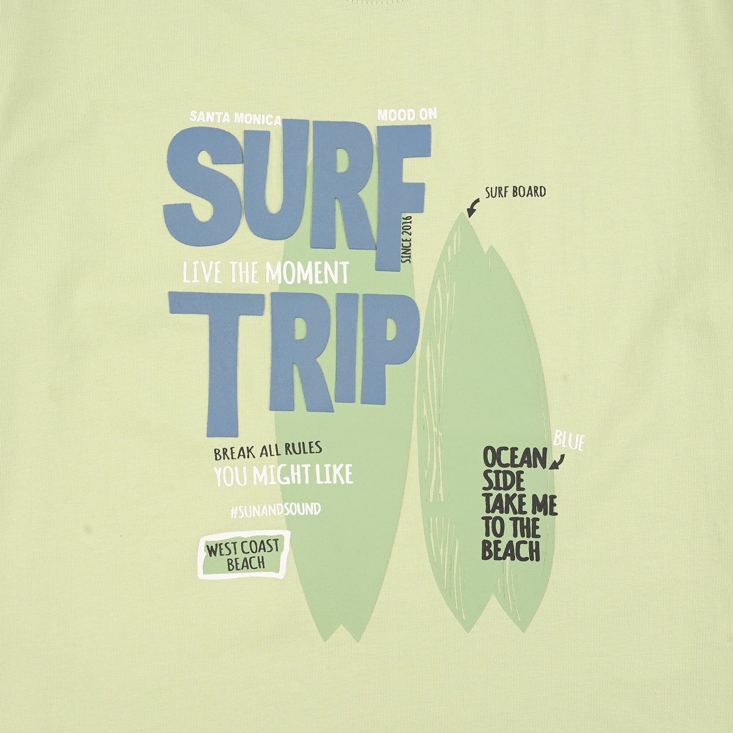 Boys Jersey/Terry T-Shirt (Surf Trip) - Green - Image 3