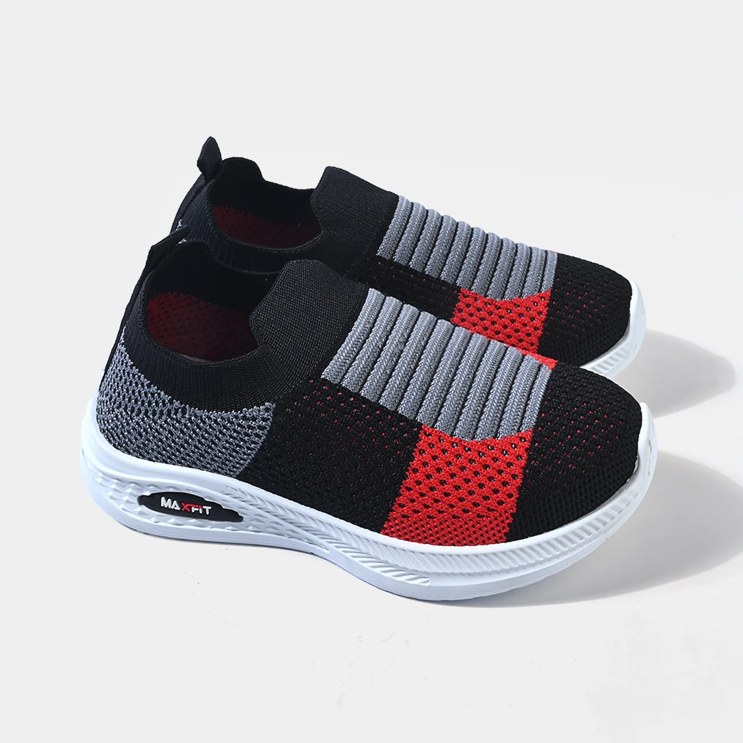 Boys Joggers FMX-19 Knit Slip-On Sneakers – Black - Image 3