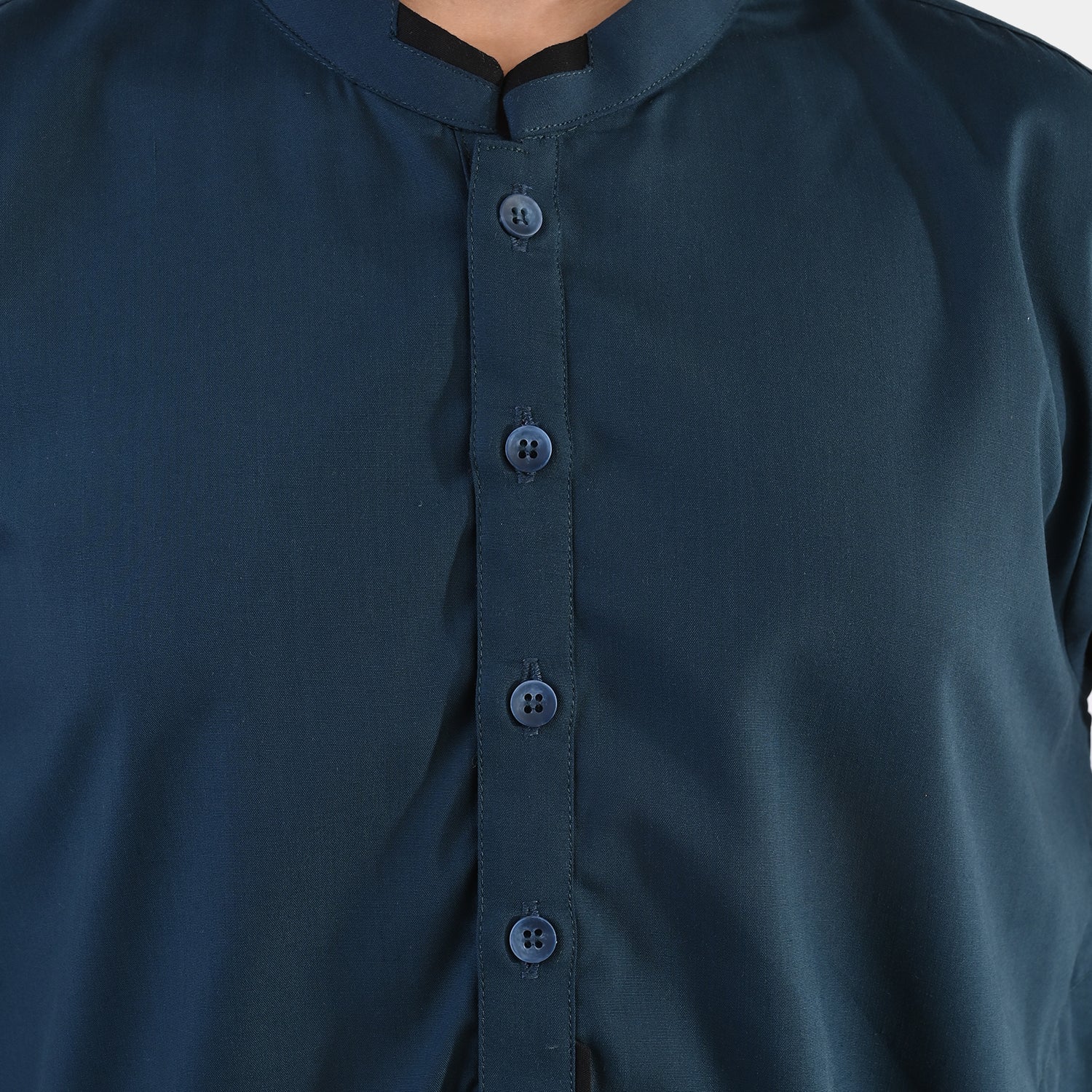 Boys Poly Viscose Kurta Pajama (Contrast)-GREEN - Image 2