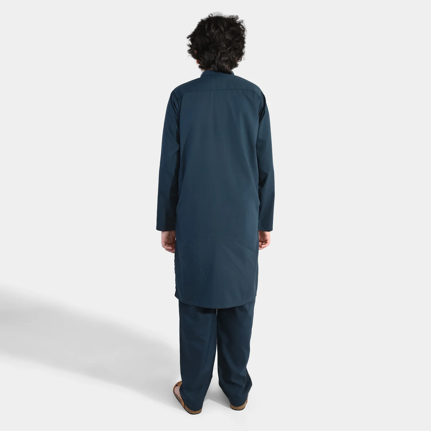 Boys Poly Viscose Kurta Pajama (Contrast)-GREEN - Image 5