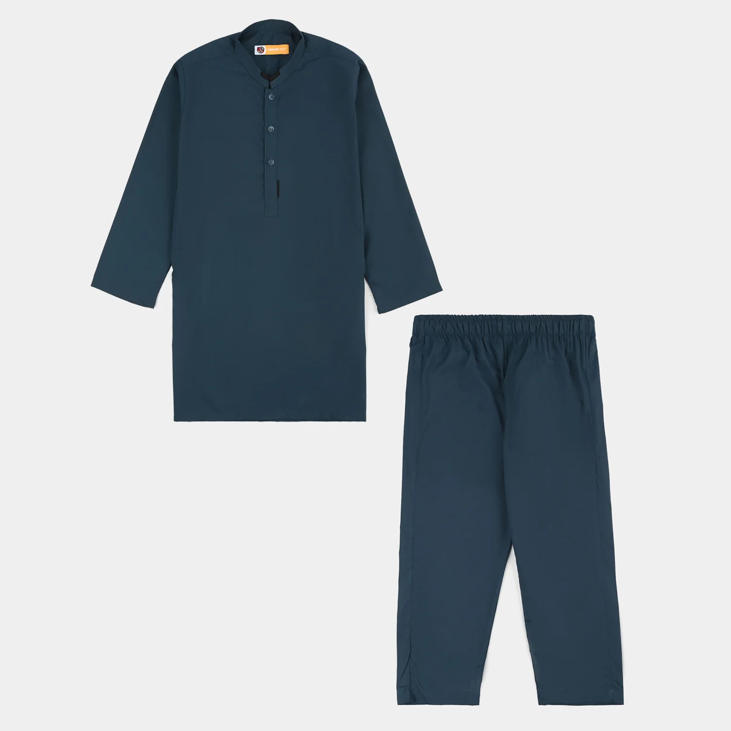 Boys Poly Viscose Kurta Pajama (Contrast)-GREEN - Image 6