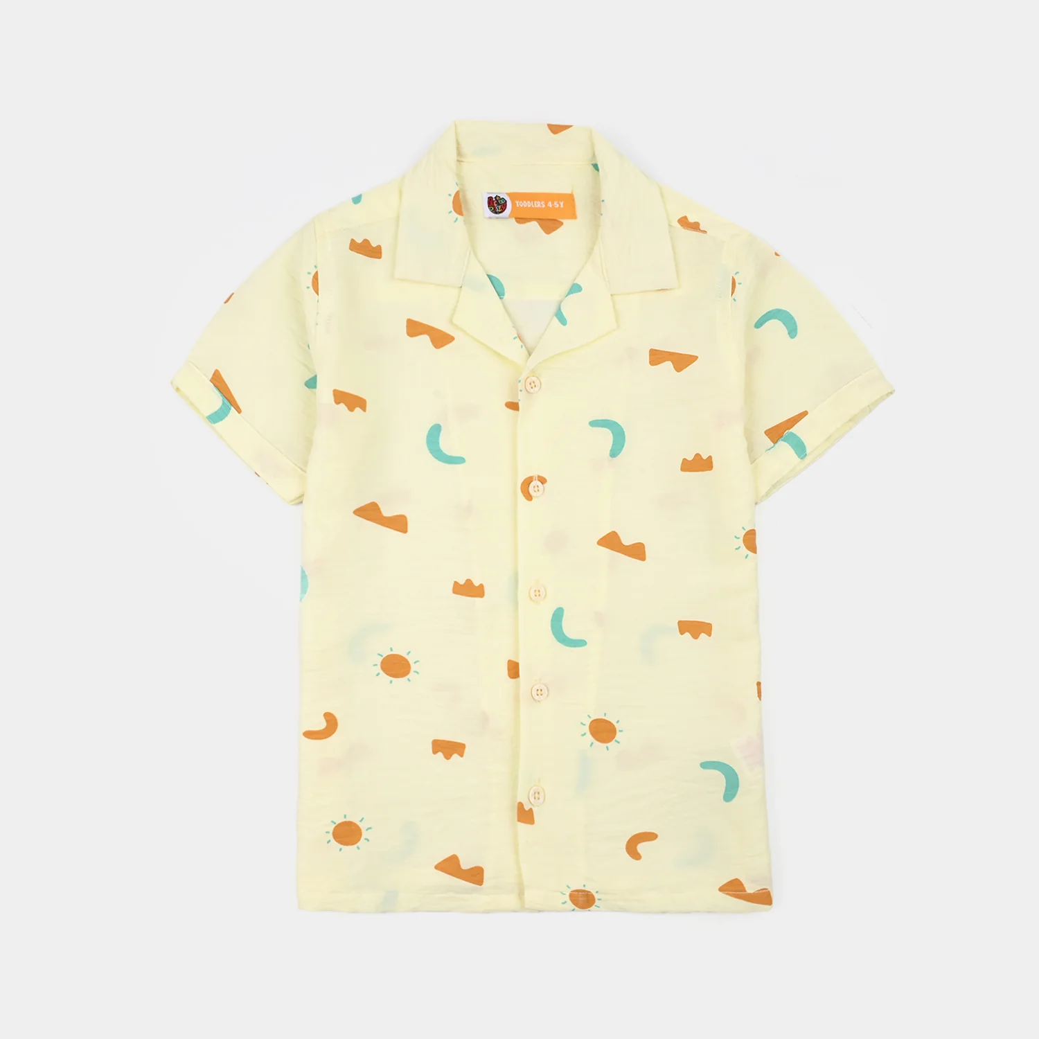 Boys Linen Viscose Nightwear-Shapes-Off.White - Image 2