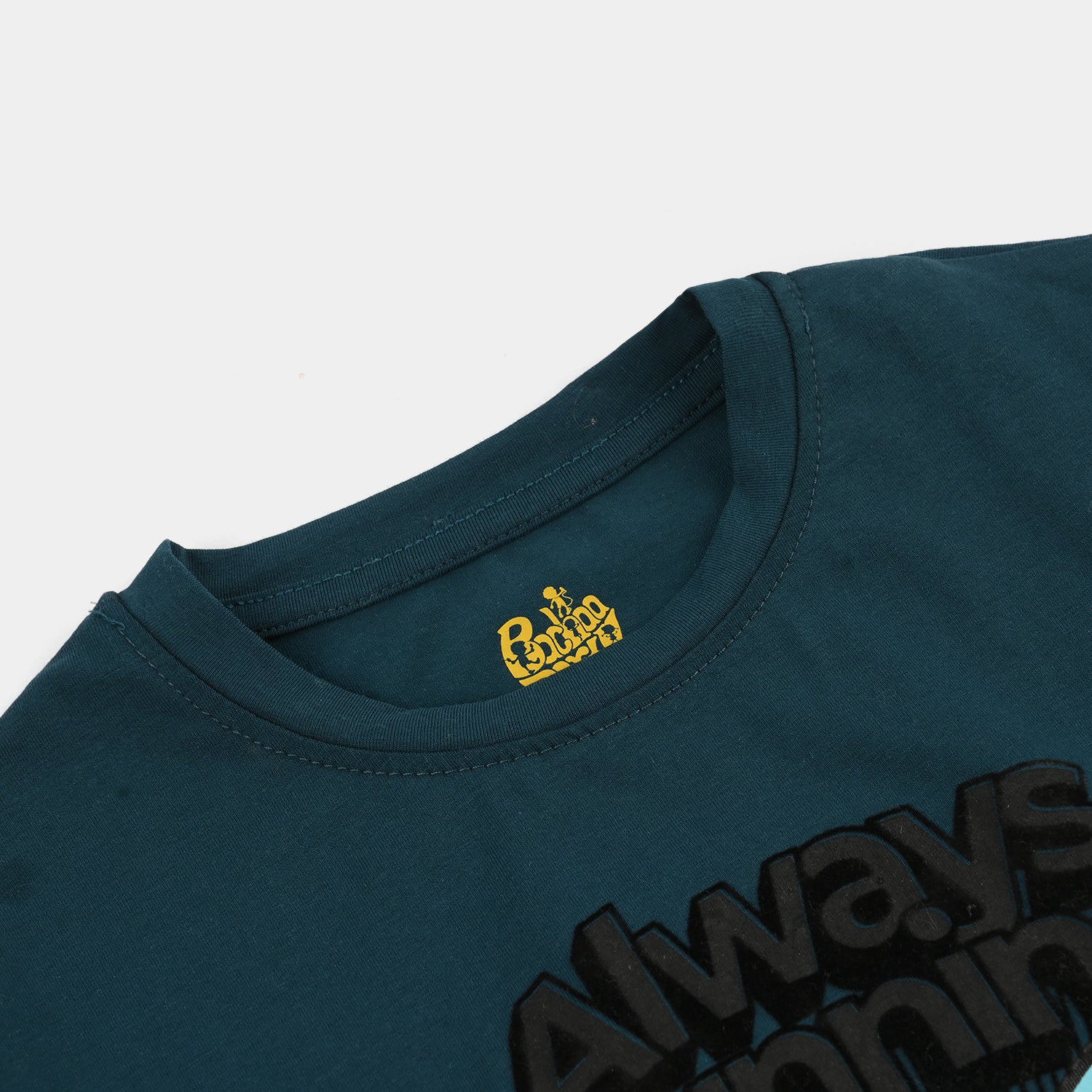 Boys Lycra Jersey T-Shirt ALWAYS RUNNING- Teal - Image 3