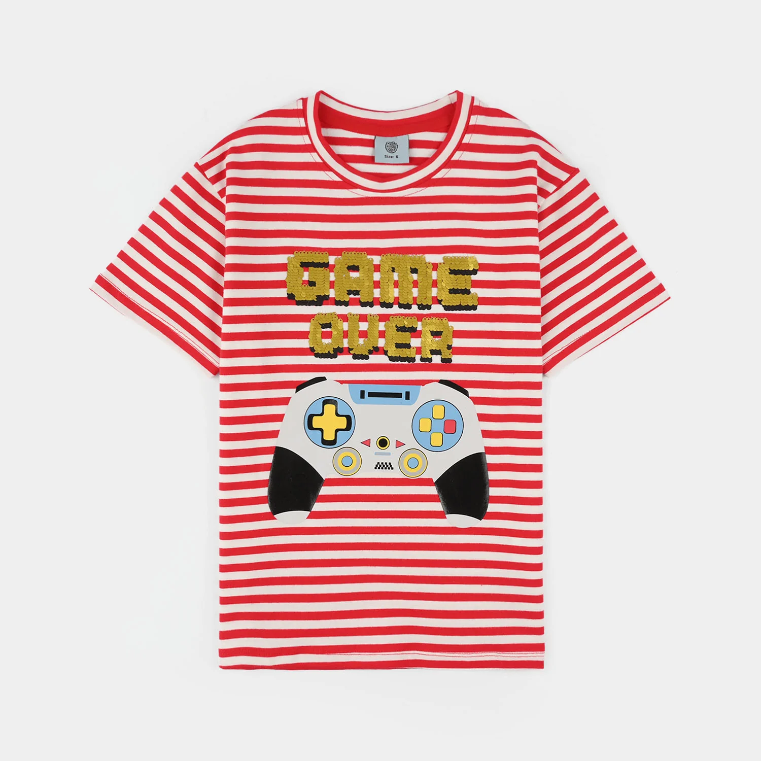 Boys Lycra Jersey T-Shirt (Game Over) - Red