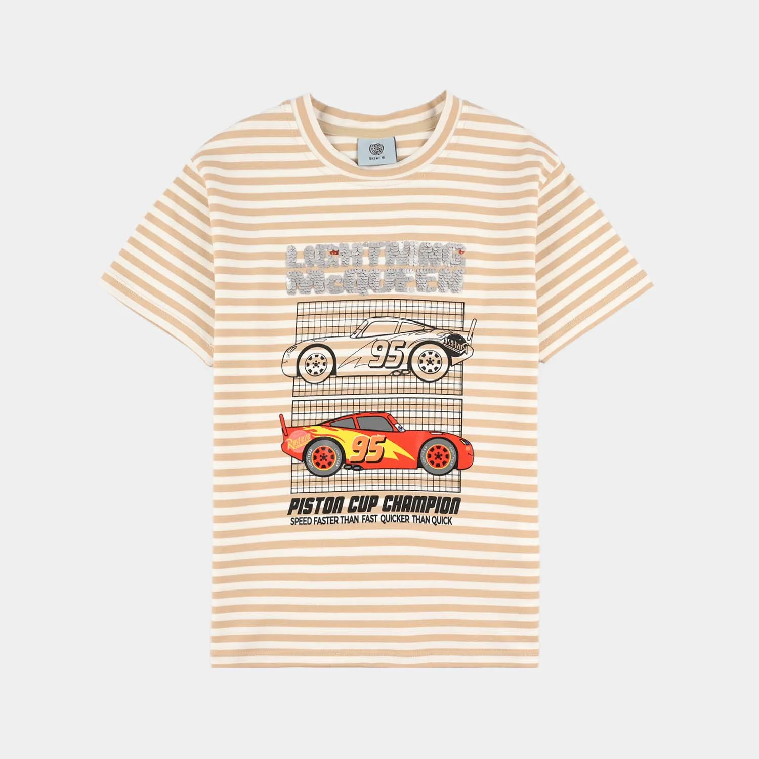 Boys Lycra Jersey T-Shirt (Character) - Beige