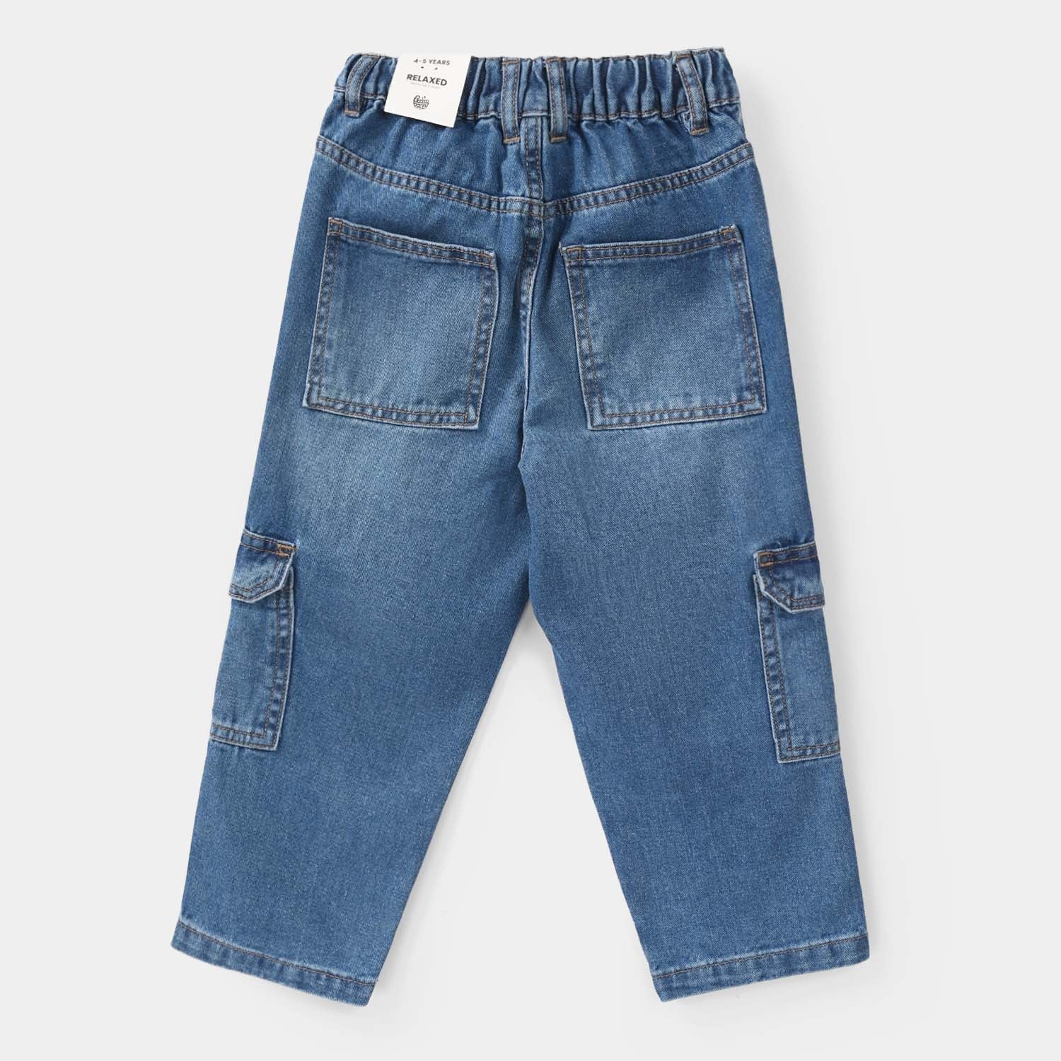 Boys Denim Stretch Pant – Mid Blue - Image 3