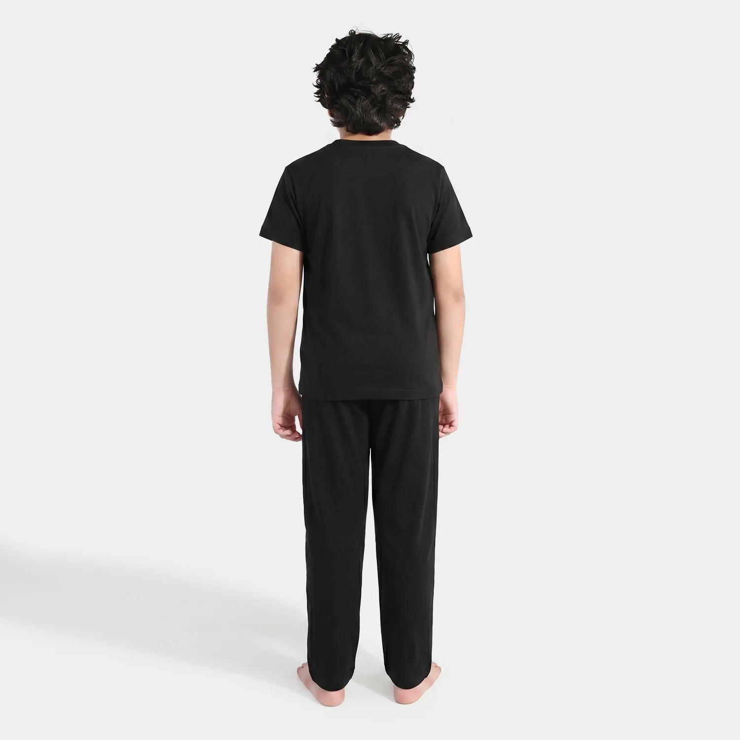 Boys PC Jersey Night Suit - Jet Black - Image 2