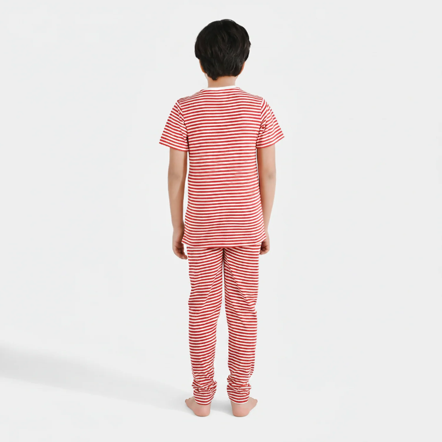 Boys PC Jersey Night Suit - White/Red - Image 5
