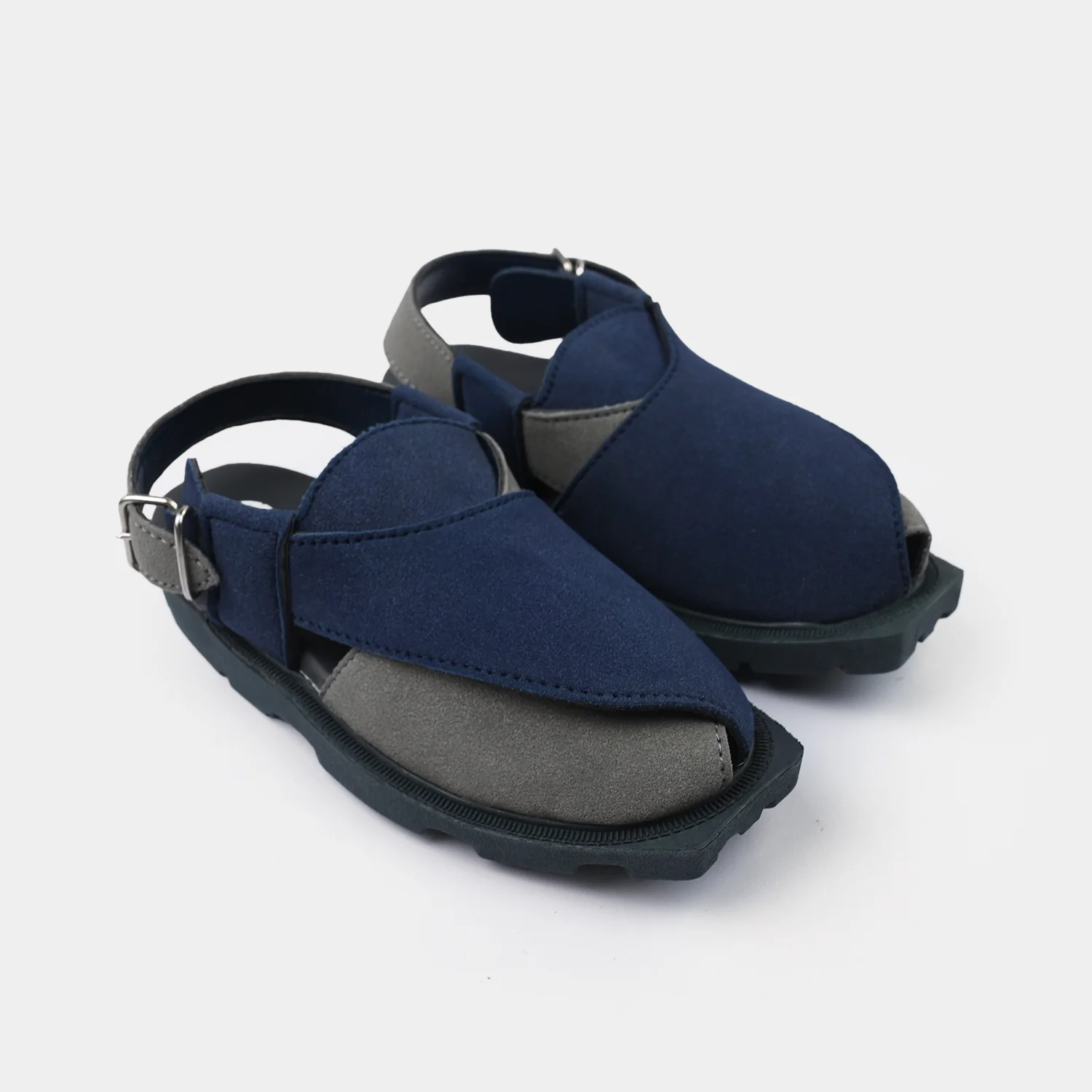 Boys Peshawari Sandal CS-006 - Navy/Grey - Image 3