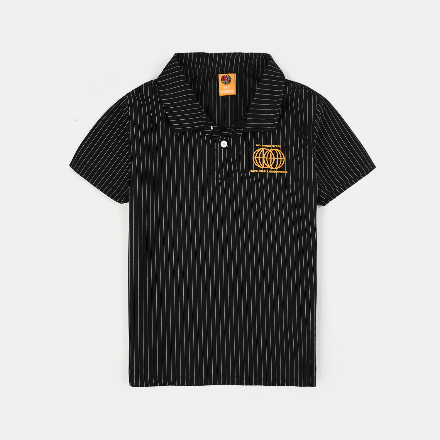 Boys Polyester yarn dyed Polo (Big Things) - Black
