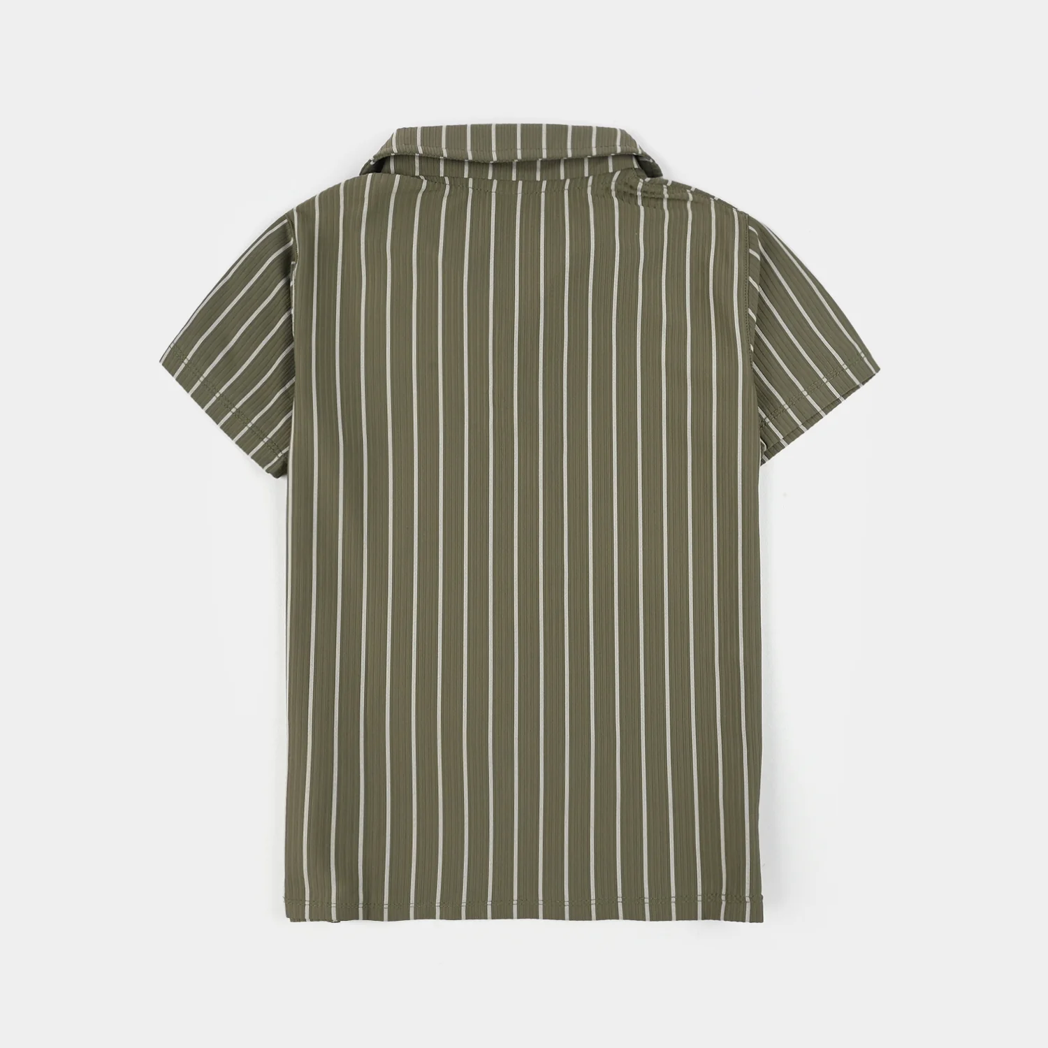 Boys Polyester yarn dyed Polo Plain - Olive Green - Image 3