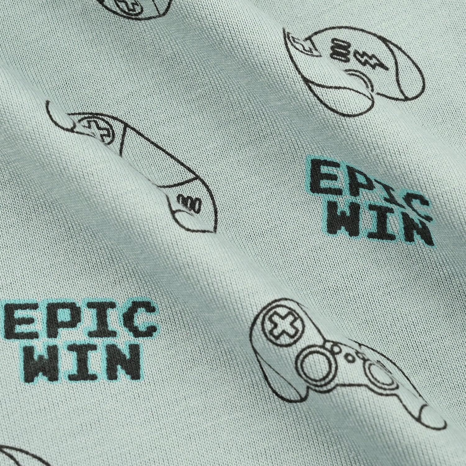 Boys Poly Cotton Jersey Night Suit EPIC WIN- Grey Mist - Image 3
