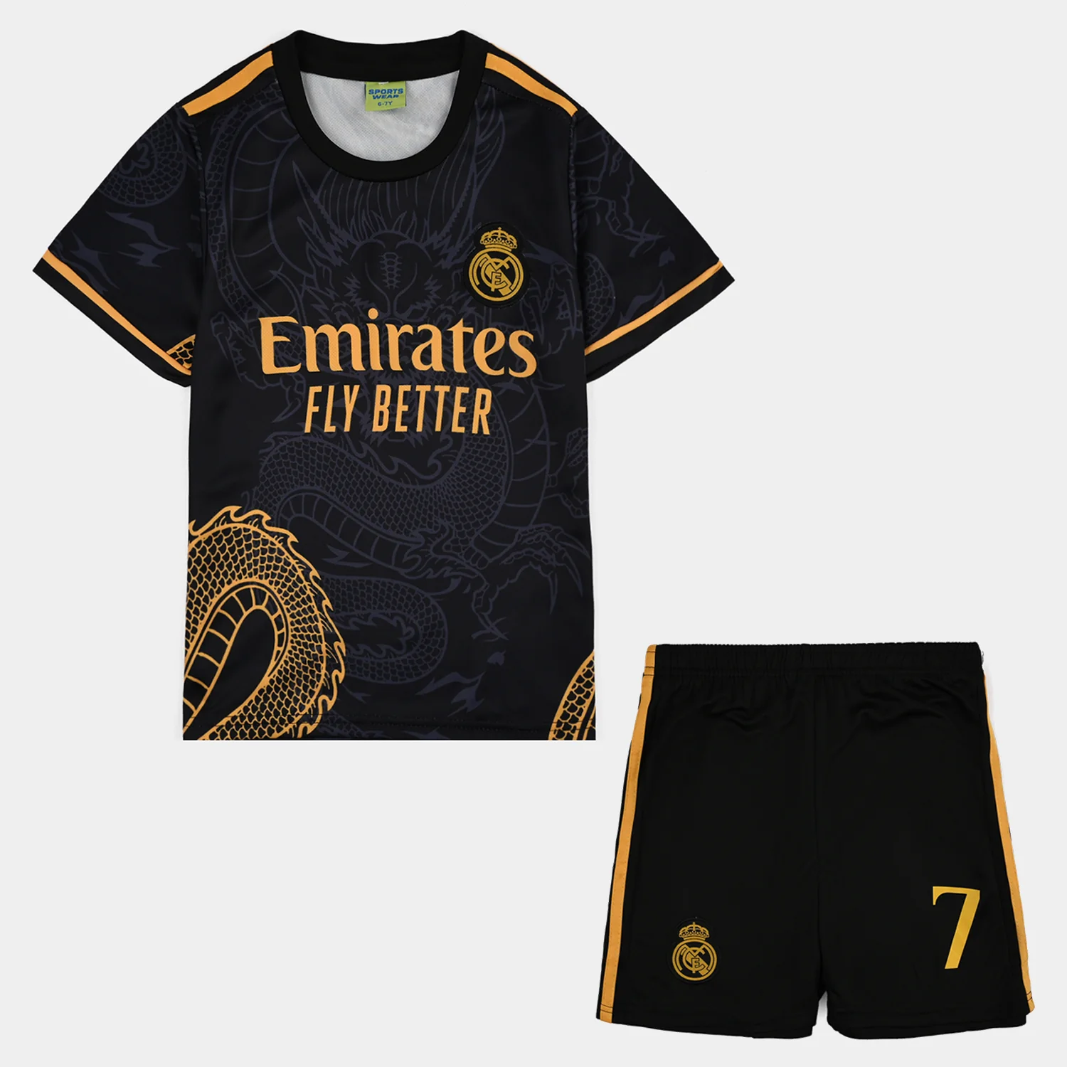 Boys Poly Jersey Suit – Black