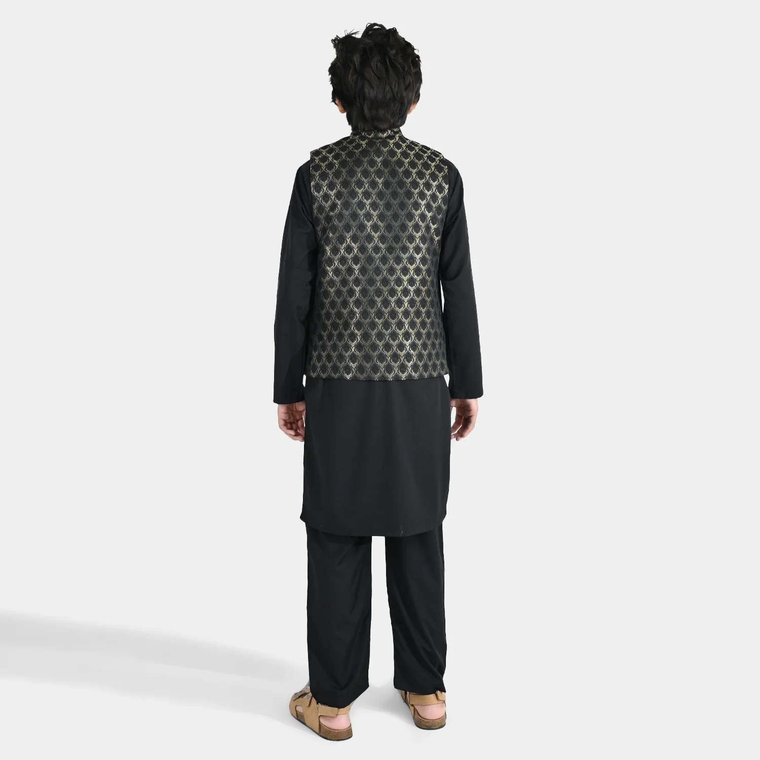 Boys Poly Viscose 3 Piece Suit (Blended) - Black - Image 5