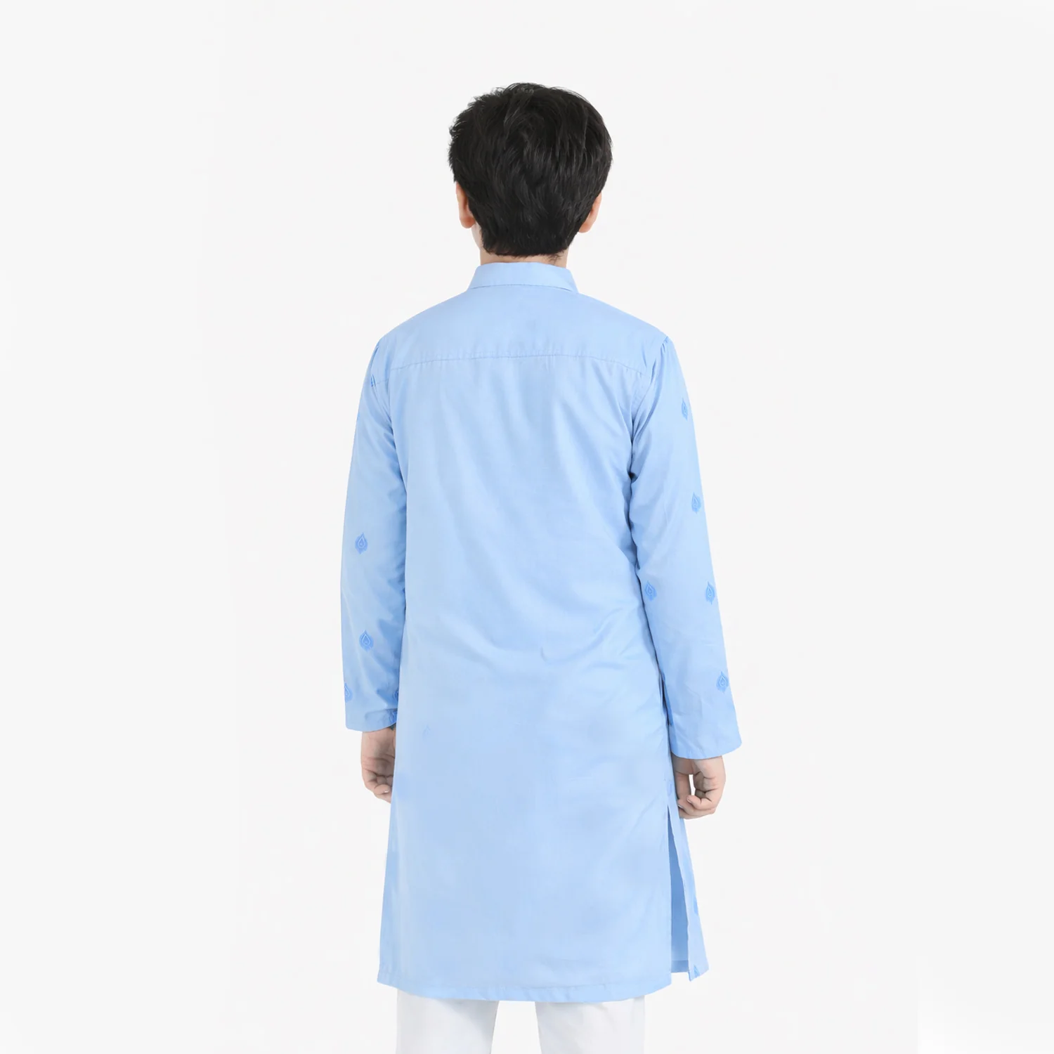 Boys Poly Viscose Printed Kurta (Breeze) - Blue - Image 4