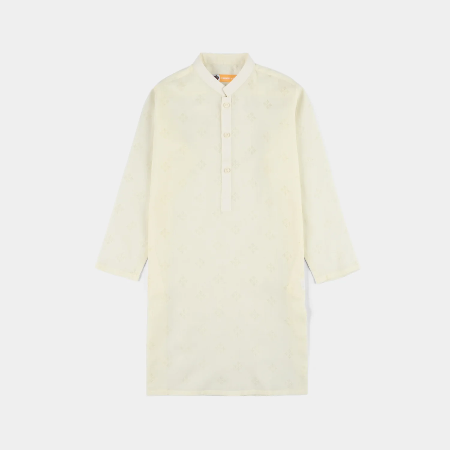 Boys Poly Viscose Basic Kurta (After Glow) - Light Yellow - Image 2