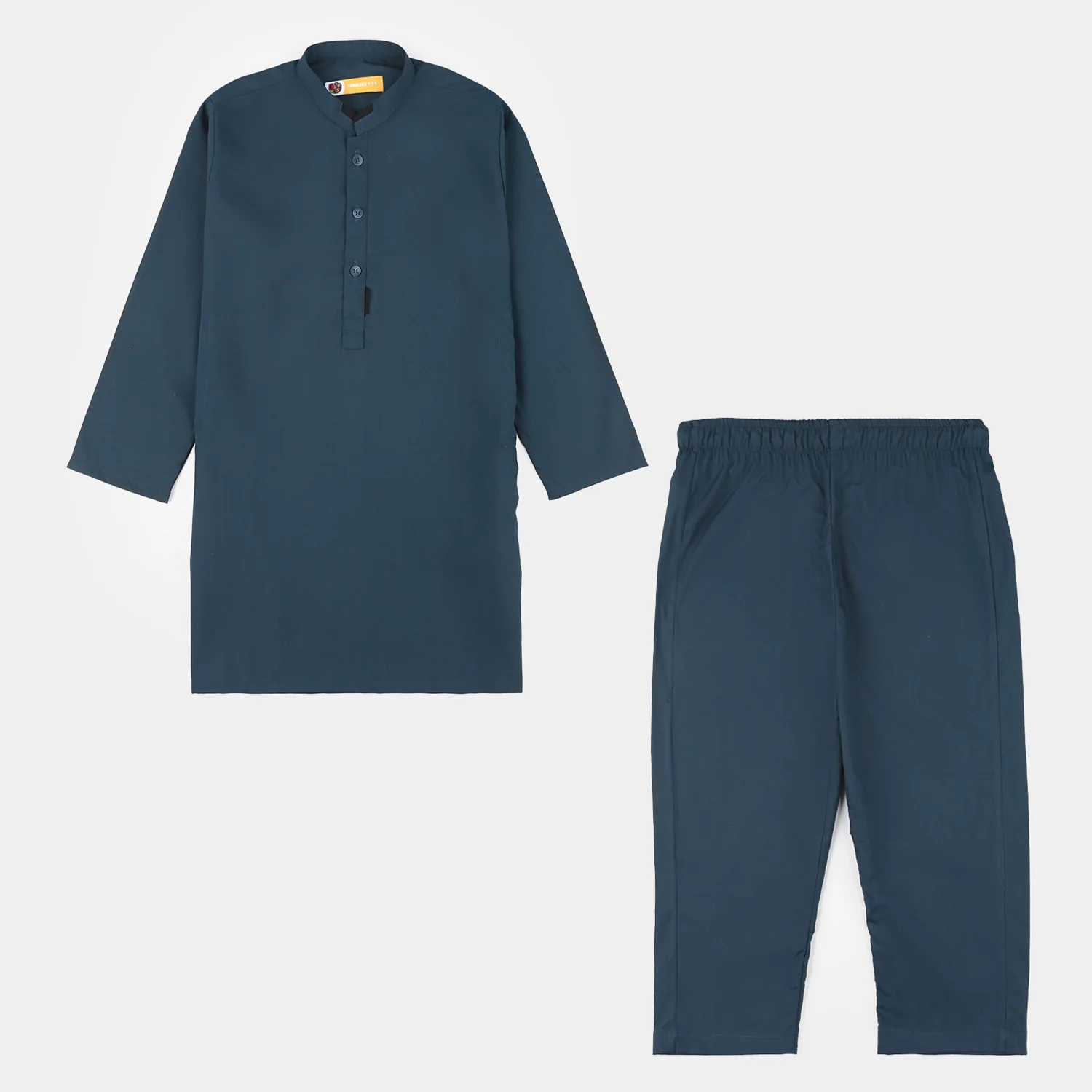 Boys Poly Viscose Kurta Pajama - Teal Blue - Image 4