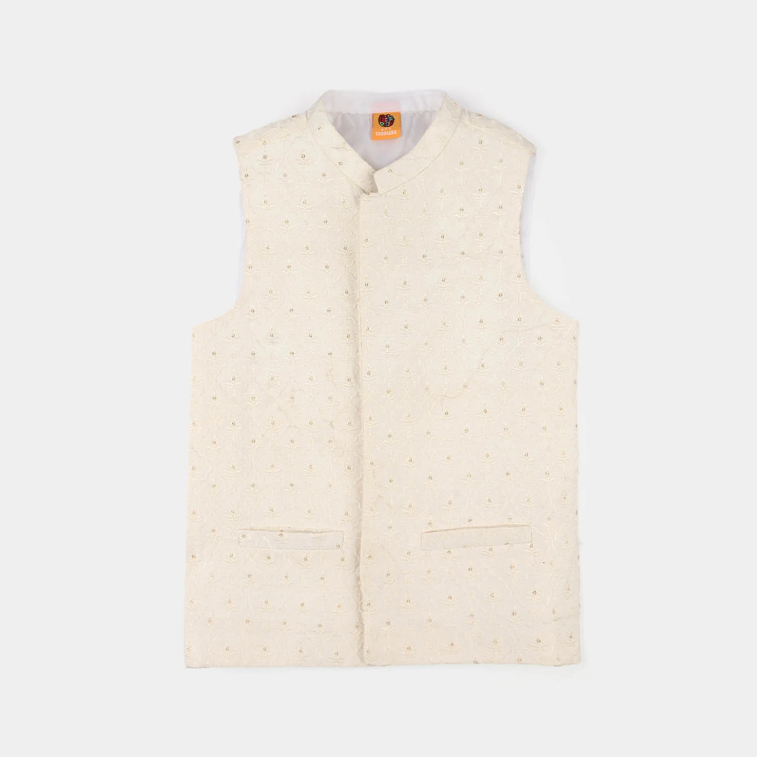 Boys Poly Viscose Waistcoat (Elegant) - White