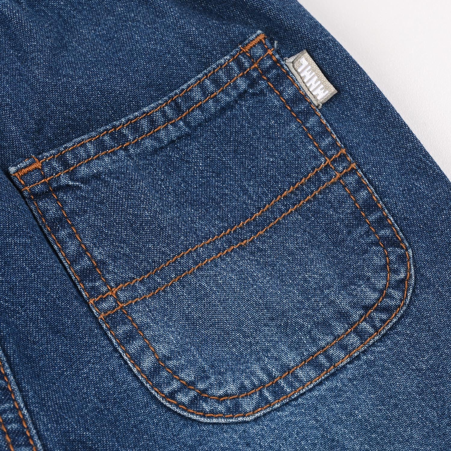 Boys Denim rigid Patch Detail Shorts Winner – Mid Blue - Image 4