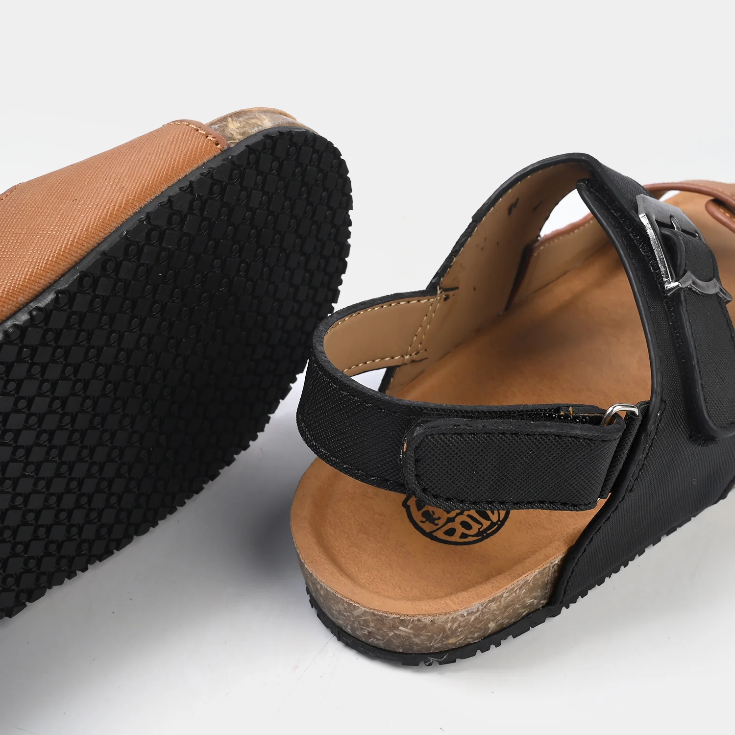 Boys Sandal PD-29-Black.Camel - Image 2