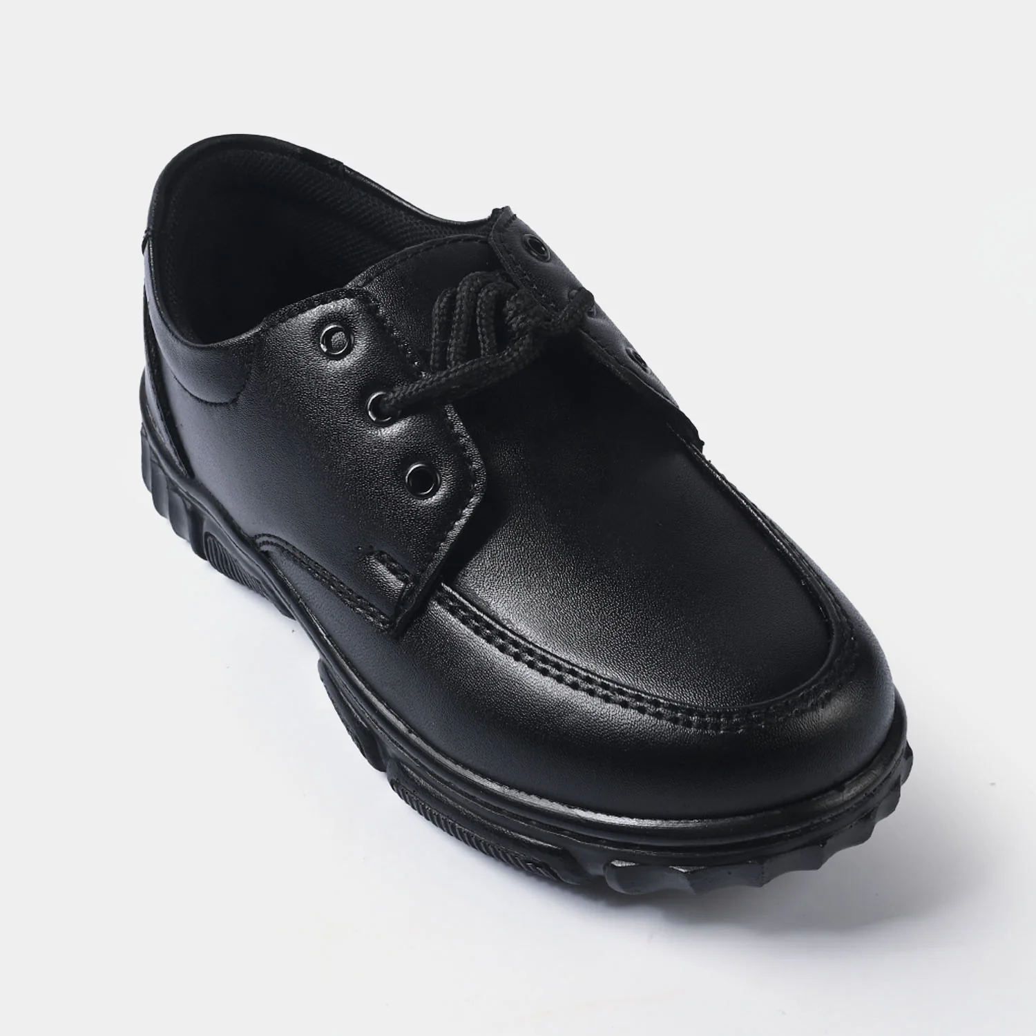 Boys School Shoes ES-03 Lace-Up Formal – Black