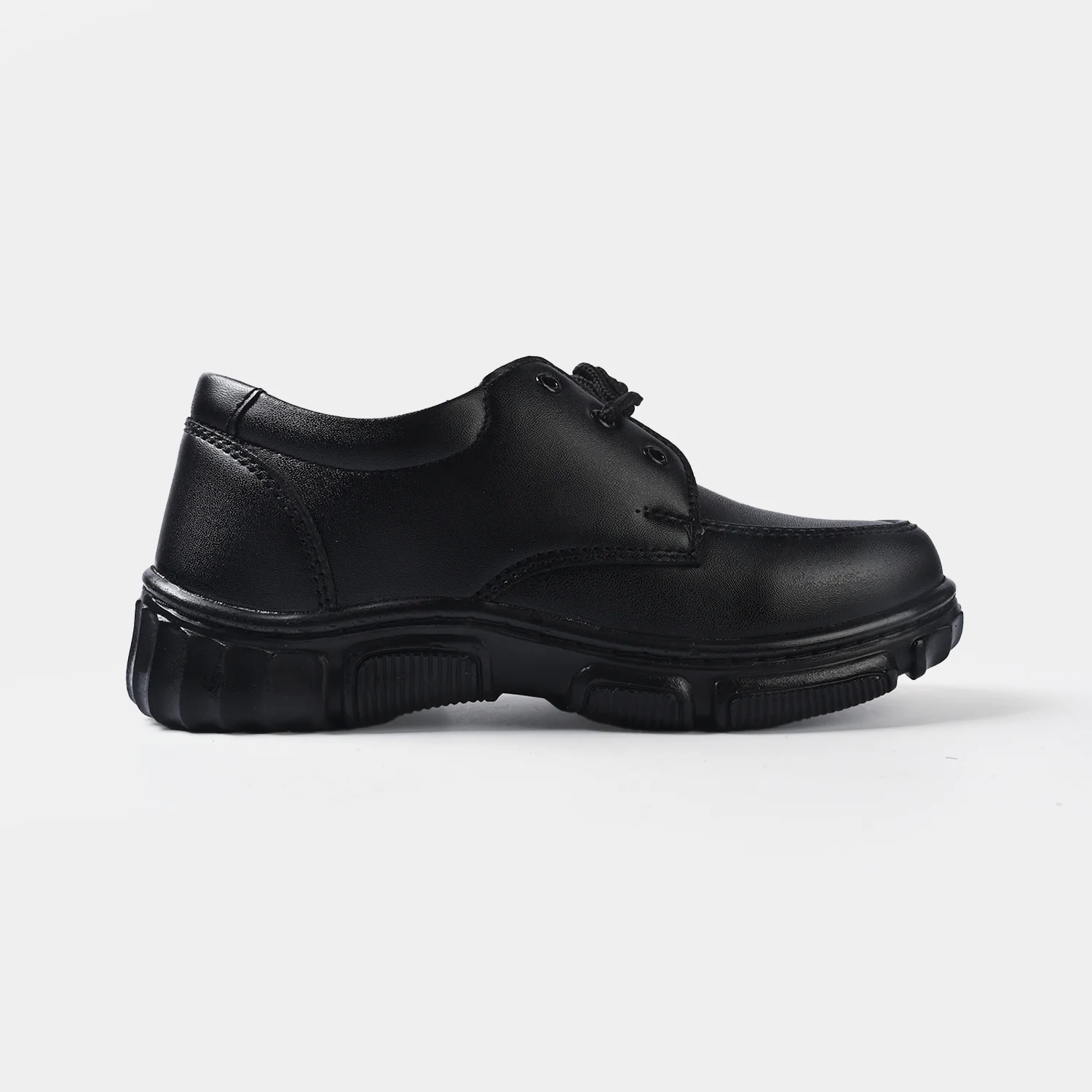 Boys School Shoes ES-03 Lace-Up Formal – Black - Image 4