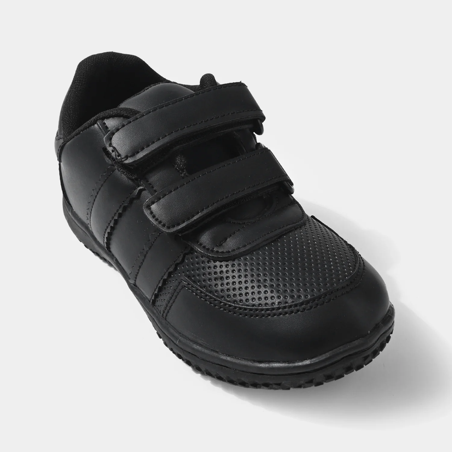 Boys School Shoes TS-13A Velcro Strap – Black