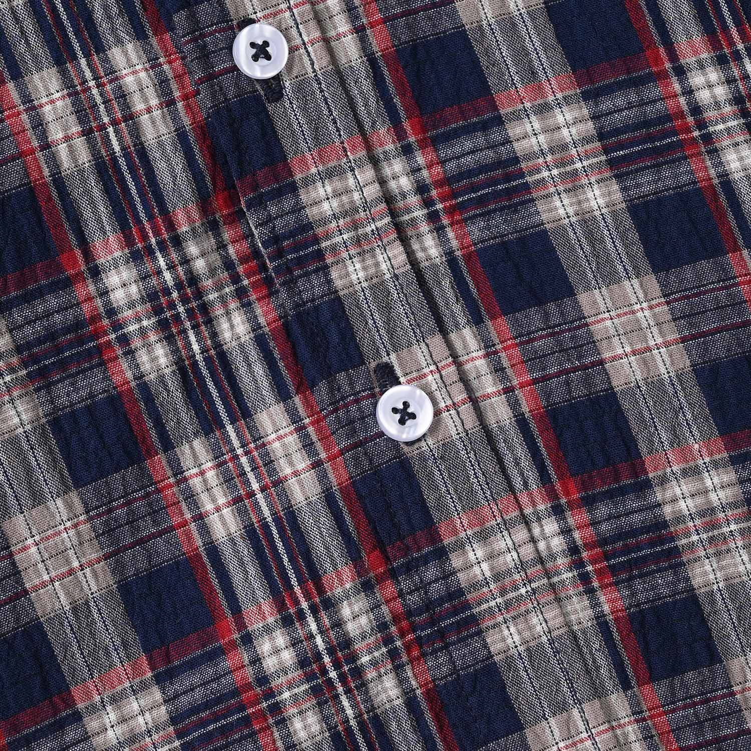 Boys Yarn-Dyed Checked Shirt - Blue - Image 2