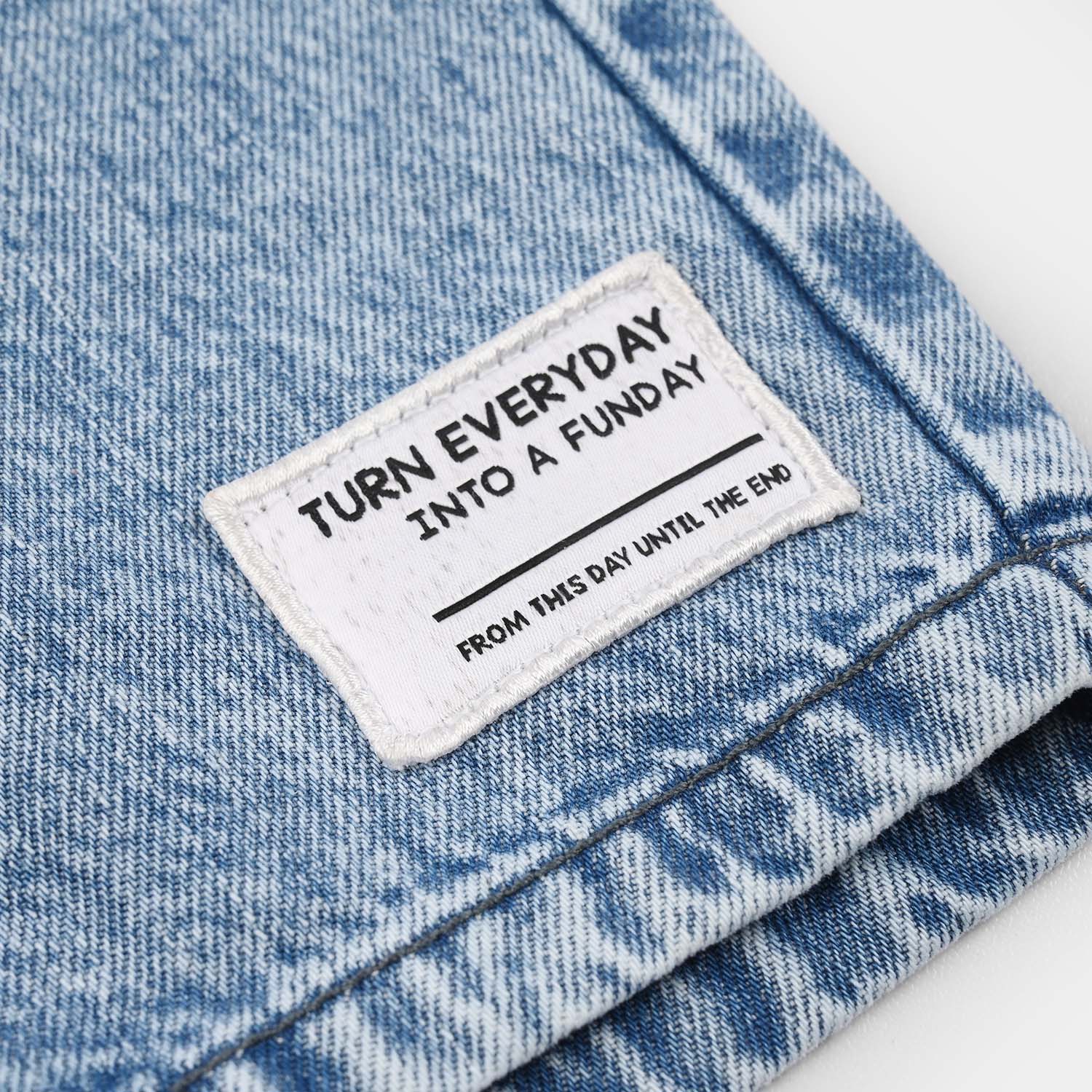 Boys Denim Rigid Shorts (Funday) – Ice Blue - Image 3