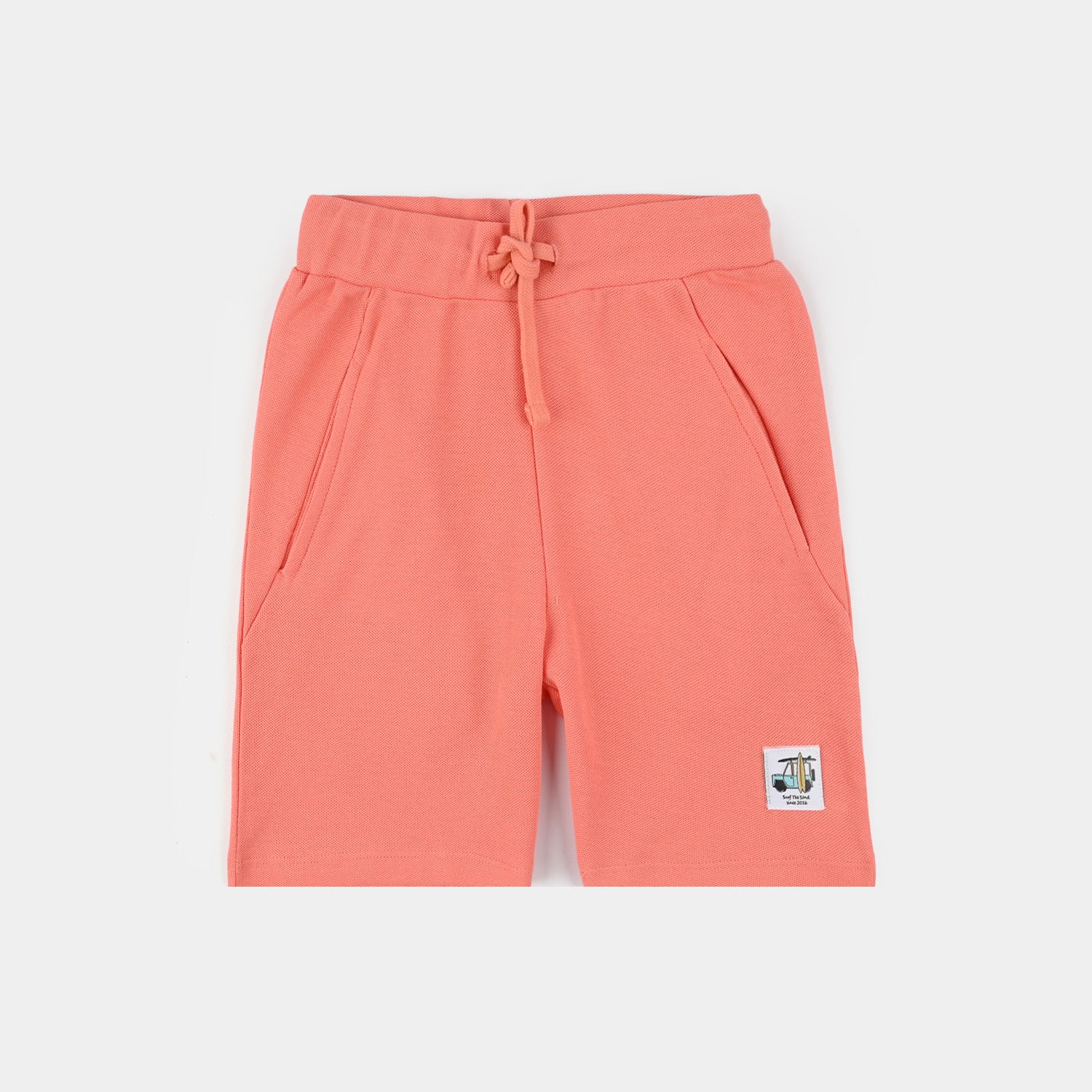 Boys Jumbo Pique Short Surf The Sand - Peach/Rust