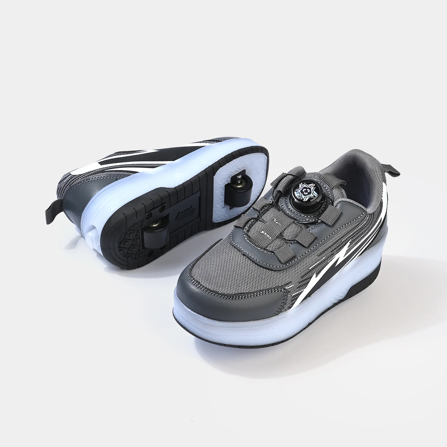 Boys Skate Shoes 116-2-Grey.Black - Image 4