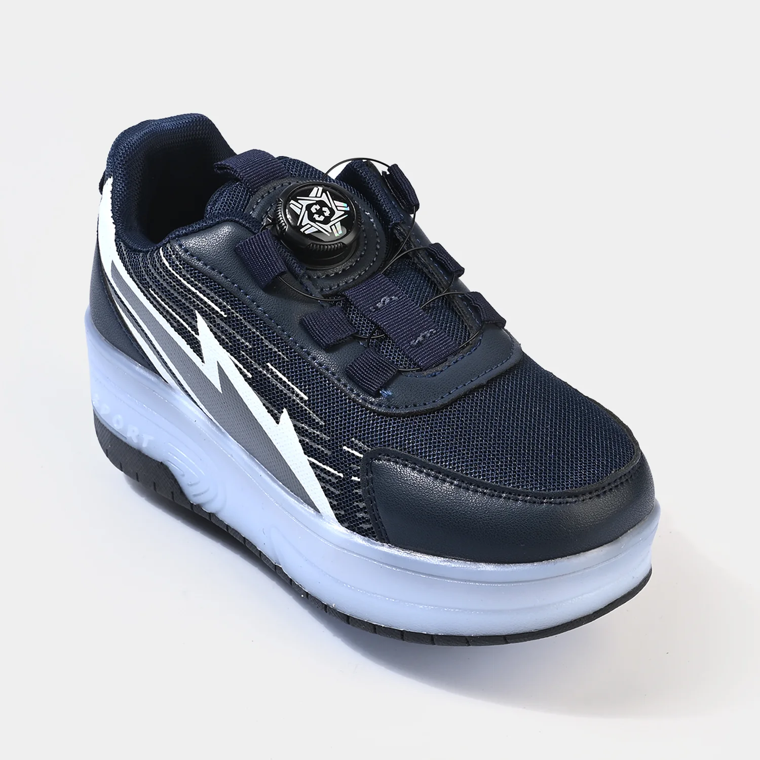 Boys Skate Shoes 116-2-Navy/Grey - Image 2